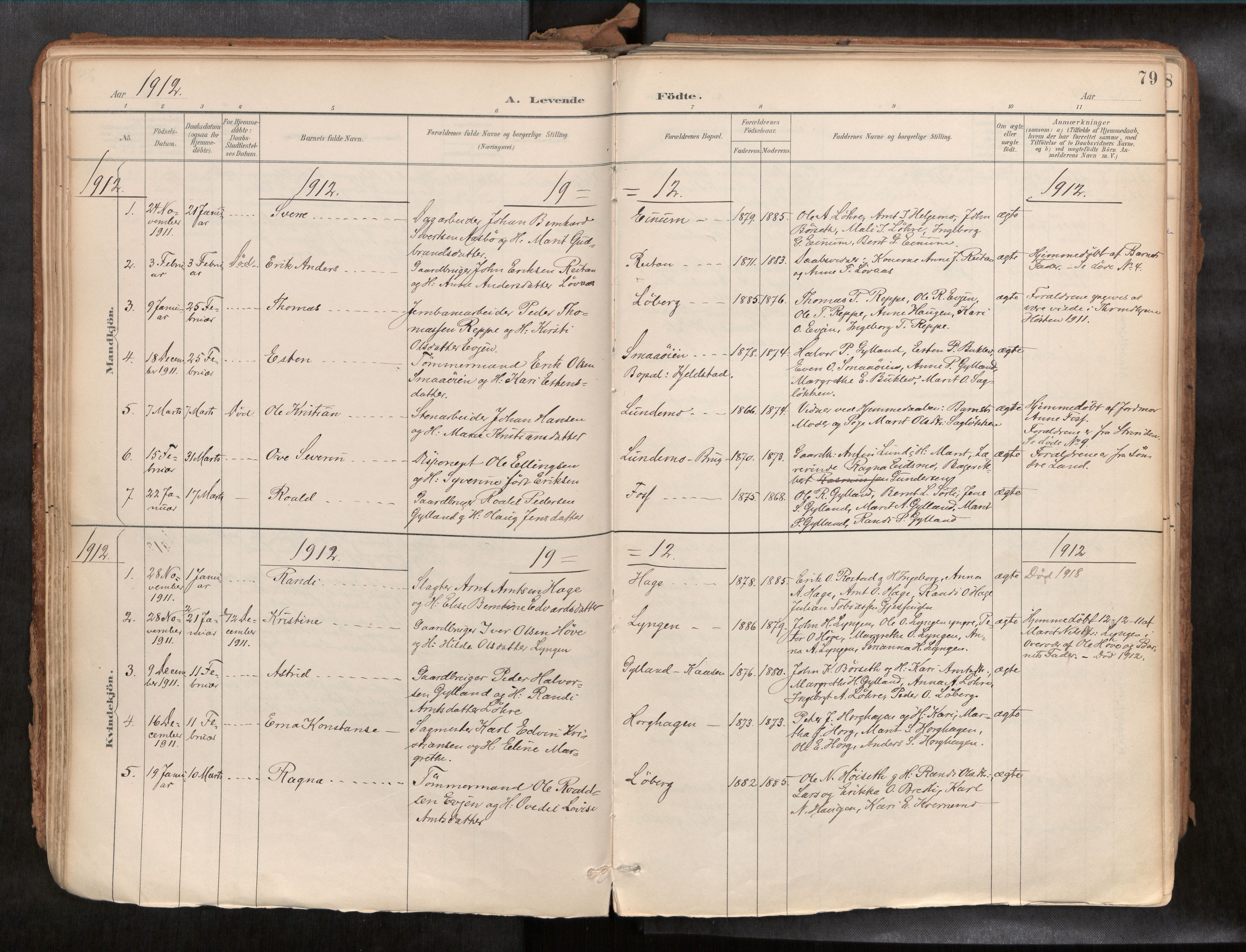 Ministerialprotokoller, klokkerbøker og fødselsregistre - Sør-Trøndelag, AV/SAT-A-1456/692/L1105b: Parish register (official) no. 692A06, 1891-1934, p. 79