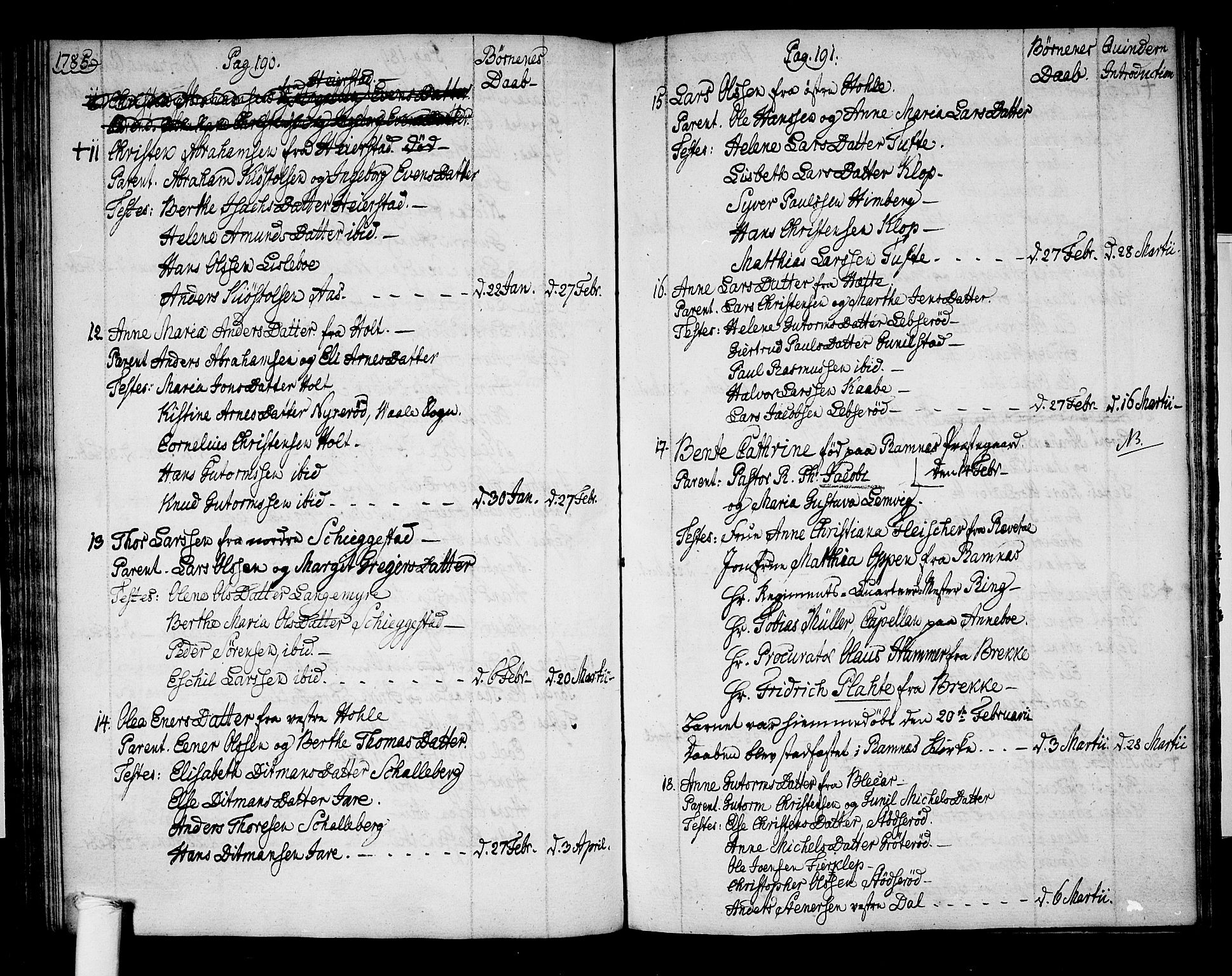 Ramnes kirkebøker, AV/SAKO-A-314/F/Fa/L0002: Parish register (official) no. I 2, 1773-1790, p. 190-191