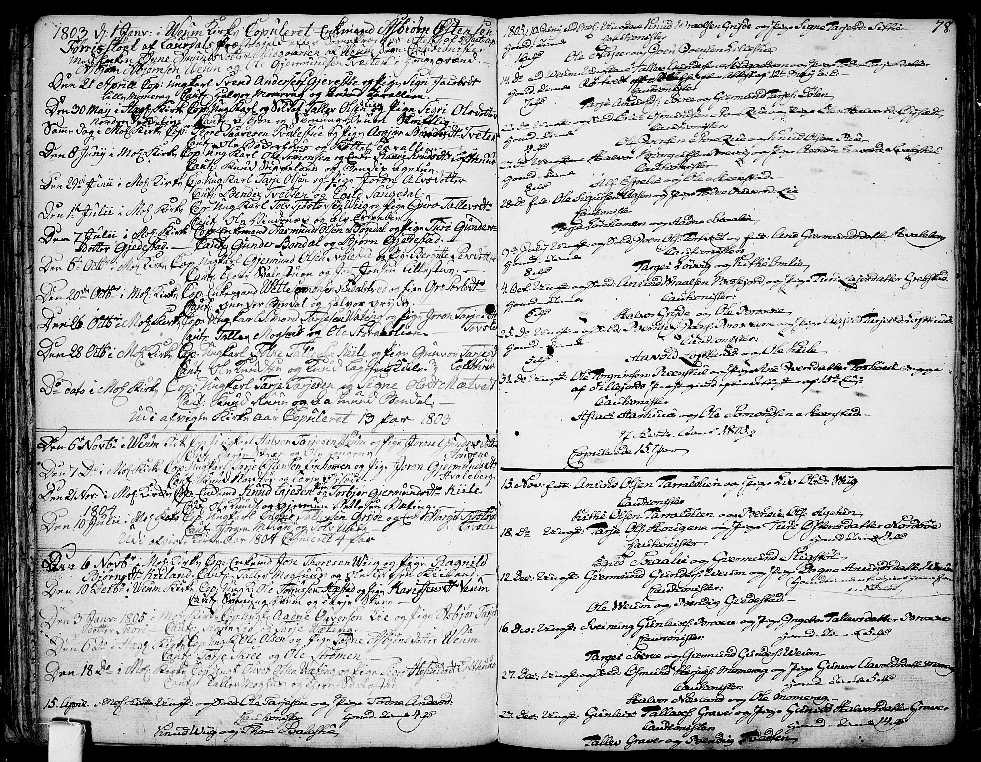 Fyresdal kirkebøker, SAKO/A-263/F/Fa/L0002: Parish register (official) no. I 2, 1769-1814, p. 78