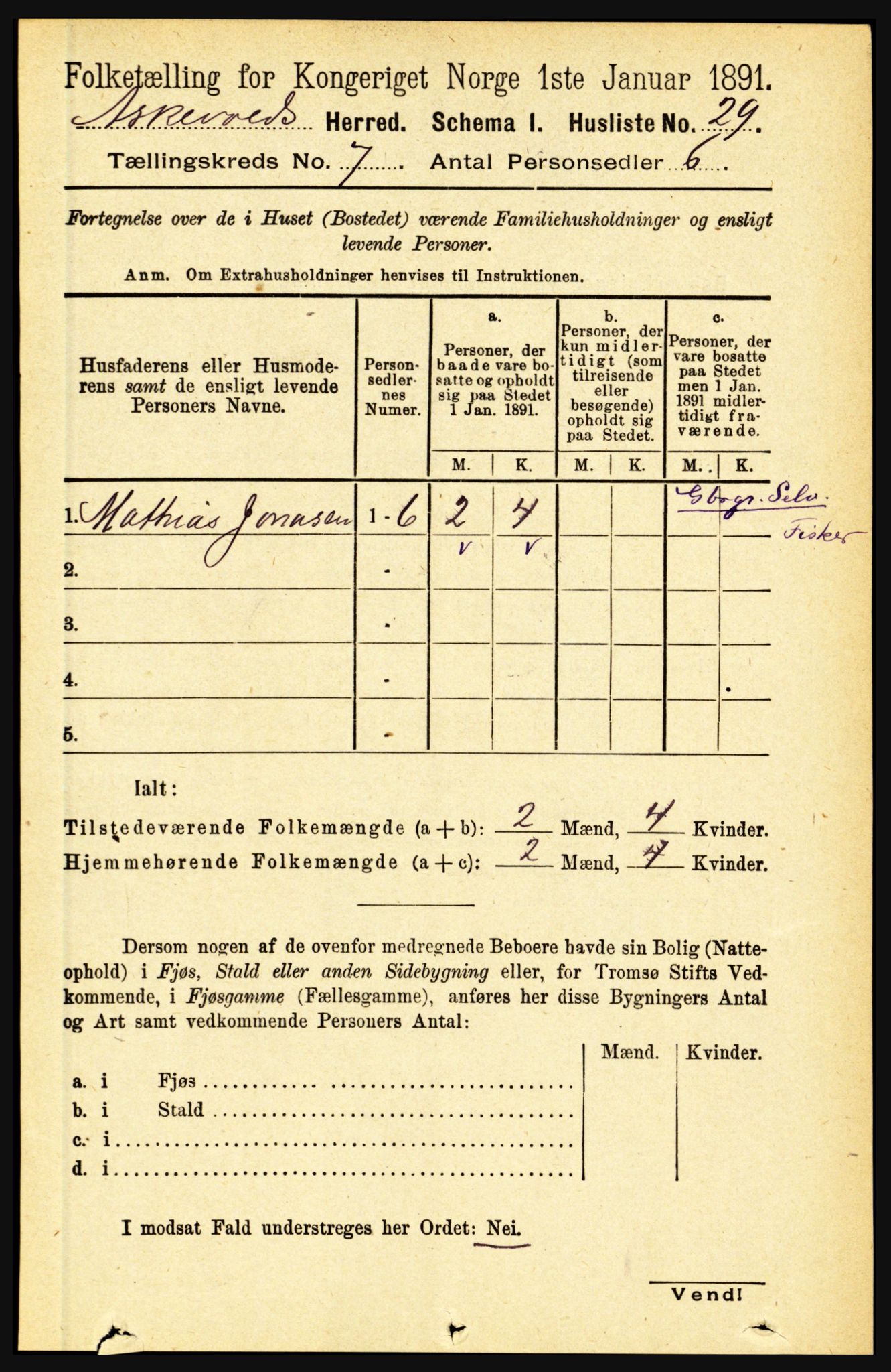 RA, 1891 census for 1428 Askvoll, 1891, p. 1879