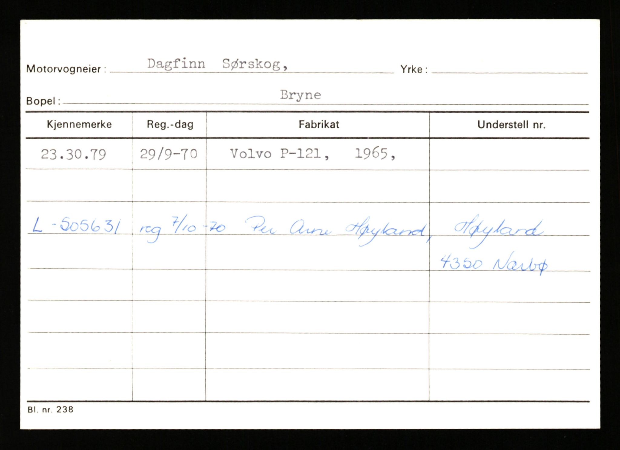 Stavanger trafikkstasjon, SAST/A-101942/0/G/L0010: Registreringsnummer: 130000 - 239953, 1930-1971, p. 2925