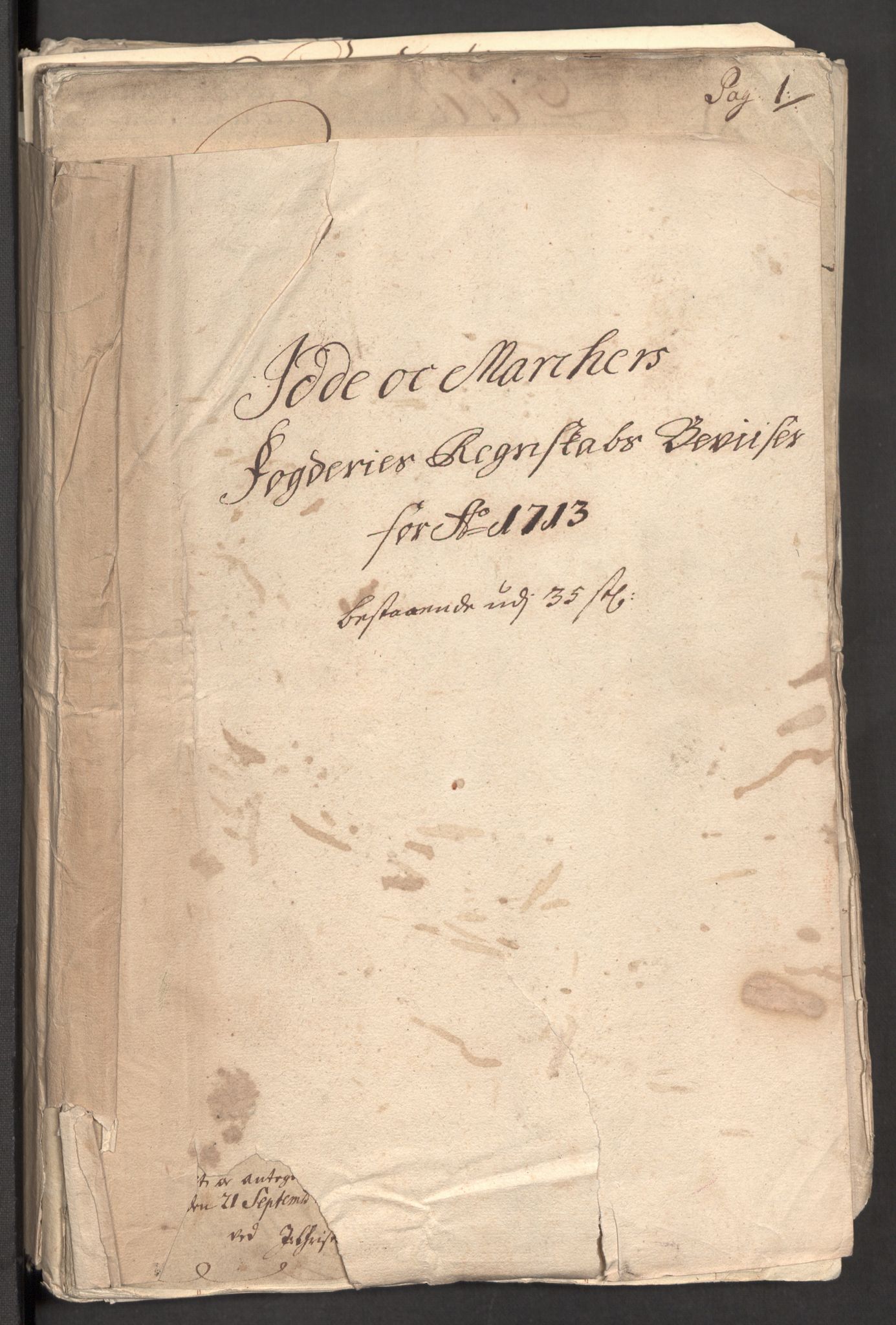 Rentekammeret inntil 1814, Reviderte regnskaper, Fogderegnskap, AV/RA-EA-4092/R01/L0022: Fogderegnskap Idd og Marker, 1713-1714, p. 3