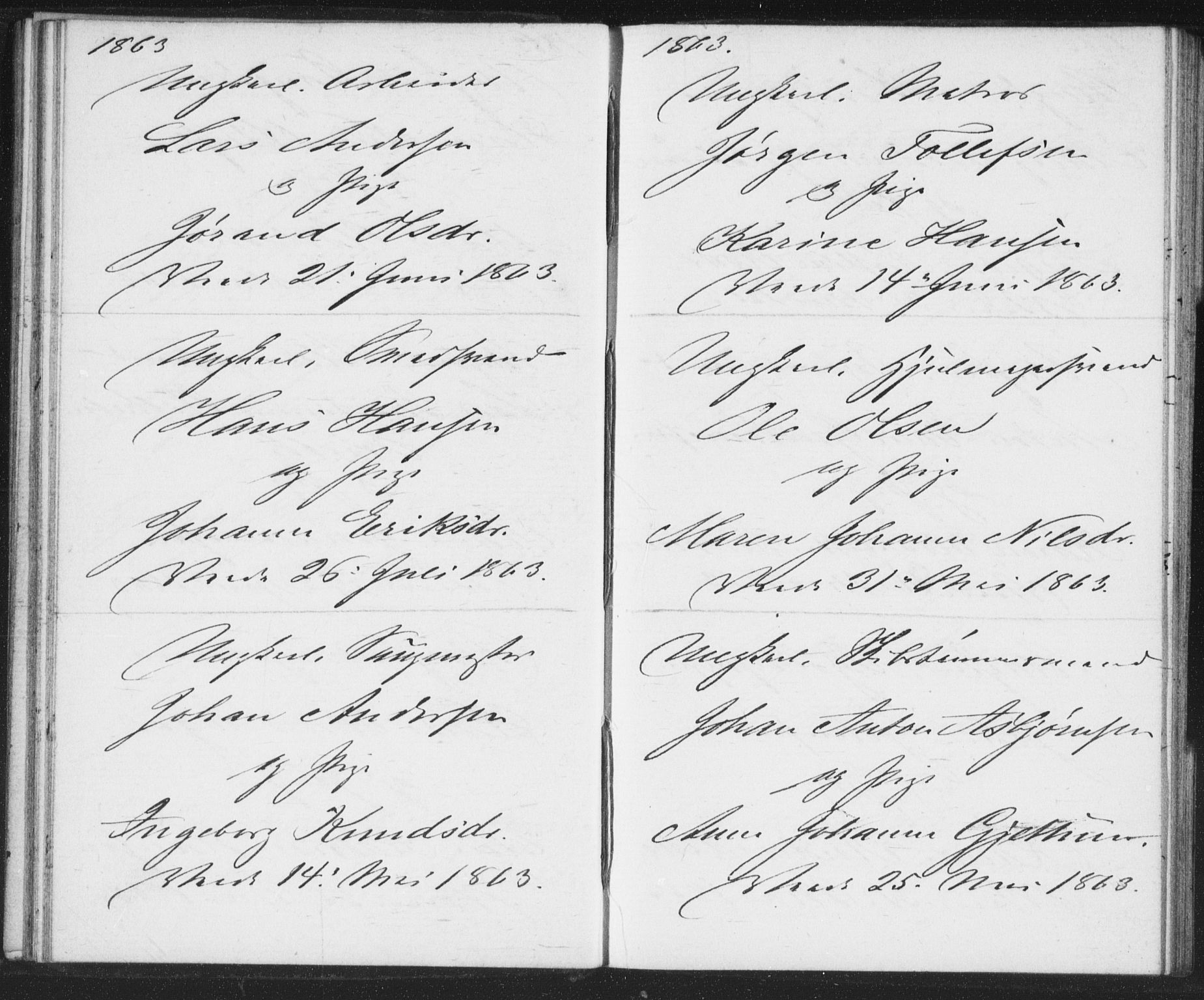 Bragernes kirkebøker, AV/SAKO-A-6/H/Ha/L0004: Banns register no. 4, 1860-1866