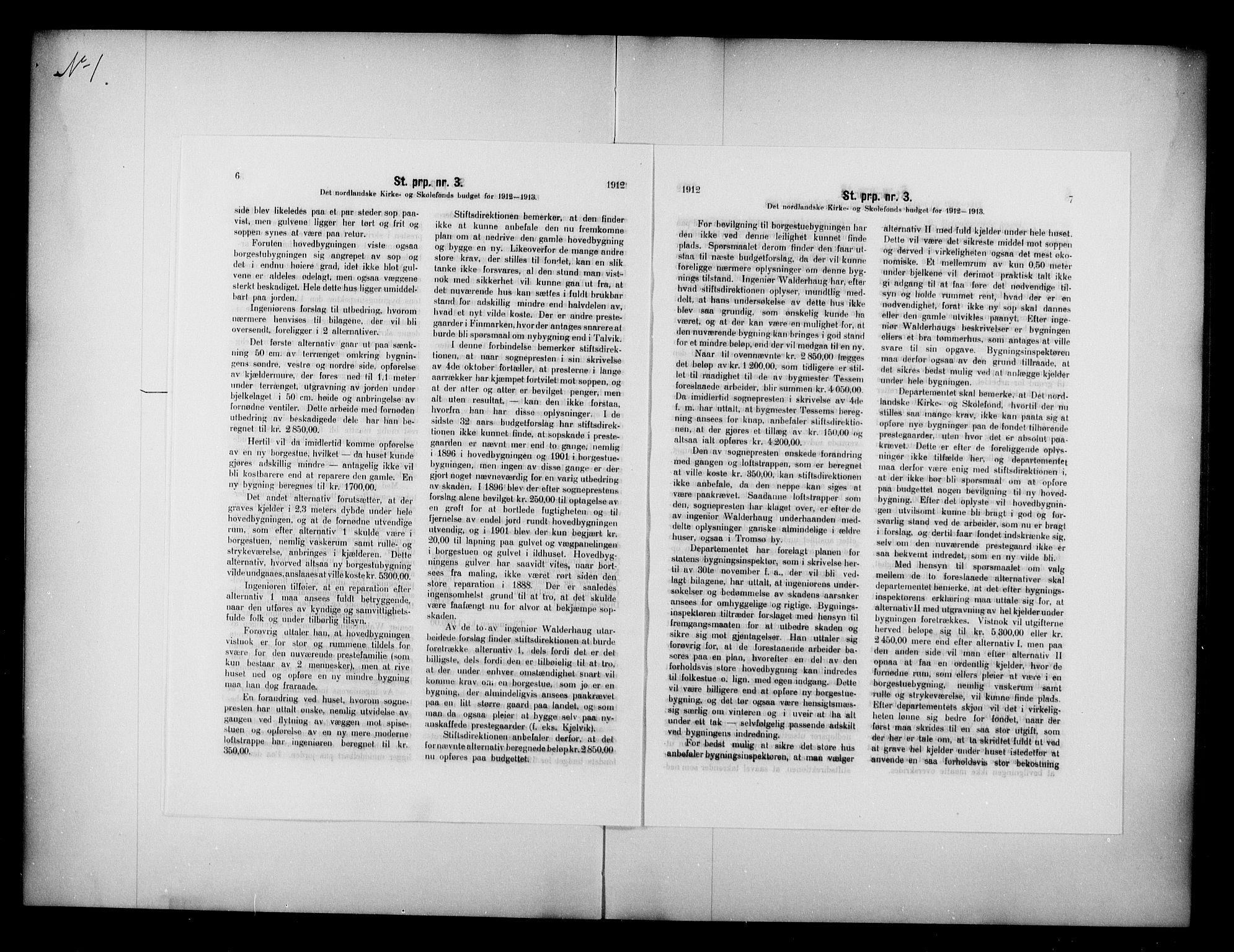 Kirke- og undervisningsdepartementet, Kontoret  for kirke og geistlighet A, AV/RA-S-1007/A/Aa/L0307: Referatprotokoll bd. 1. Ref.nr. 1-140, 1912