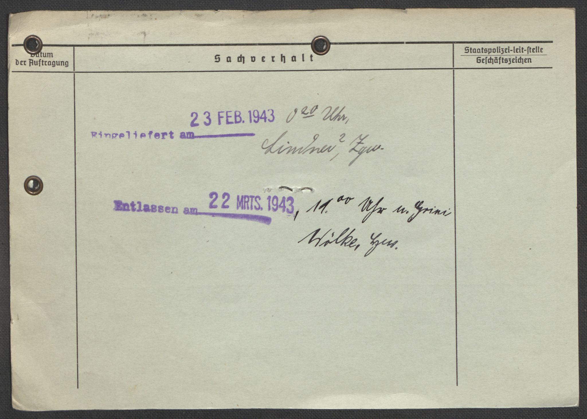 Befehlshaber der Sicherheitspolizei und des SD, RA/RAFA-5969/E/Ea/Eaa/L0003: Register over norske fanger i Møllergata 19: Eng-Hag, 1940-1945, p. 912