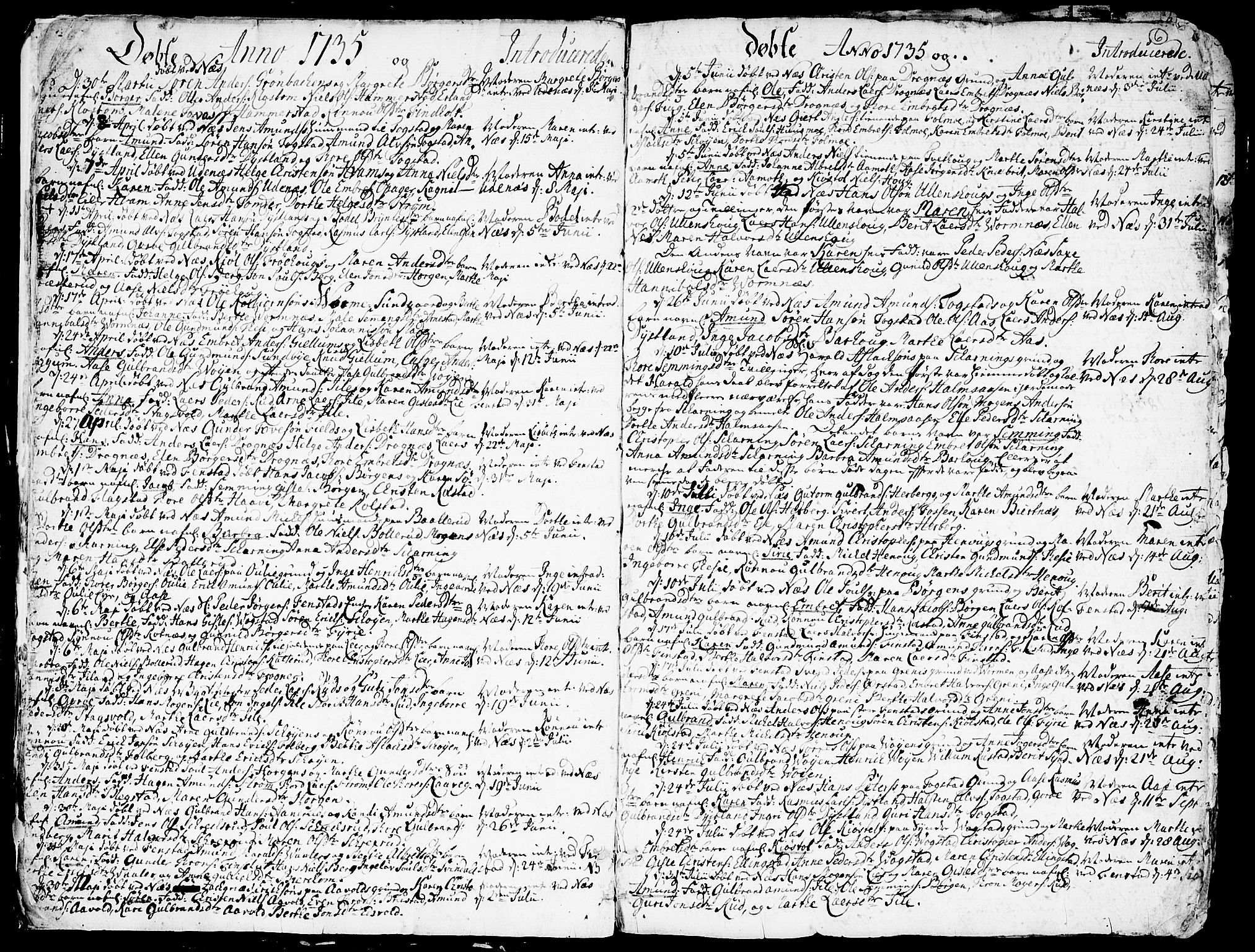 Nes prestekontor Kirkebøker, AV/SAO-A-10410/F/Fa/L0003: Parish register (official) no. I 3, 1734-1781, p. 6