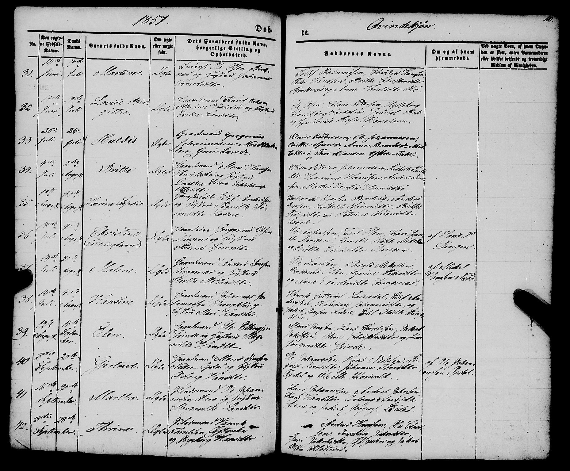 Gulen sokneprestembete, SAB/A-80201/H/Haa/Haaa/L0021: Parish register (official) no. A 21, 1848-1858, p. 110