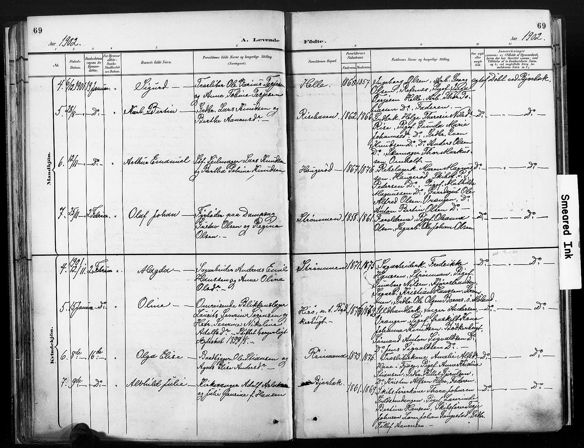 Øyestad sokneprestkontor, AV/SAK-1111-0049/F/Fa/L0018: Parish register (official) no. A 18, 1897-1907, p. 69