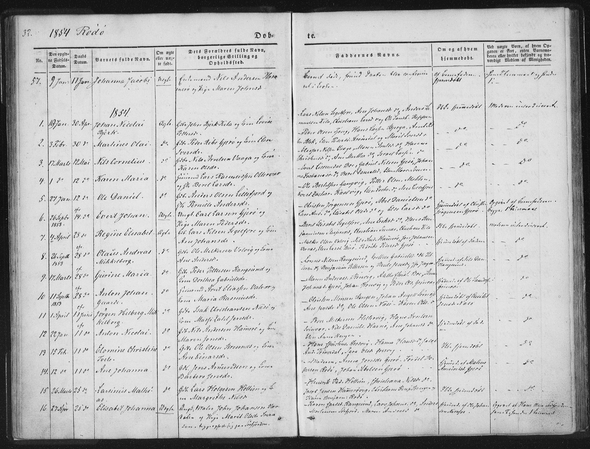 Ministerialprotokoller, klokkerbøker og fødselsregistre - Nordland, SAT/A-1459/841/L0602: Parish register (official) no. 841A08 /1, 1845-1859, p. 32