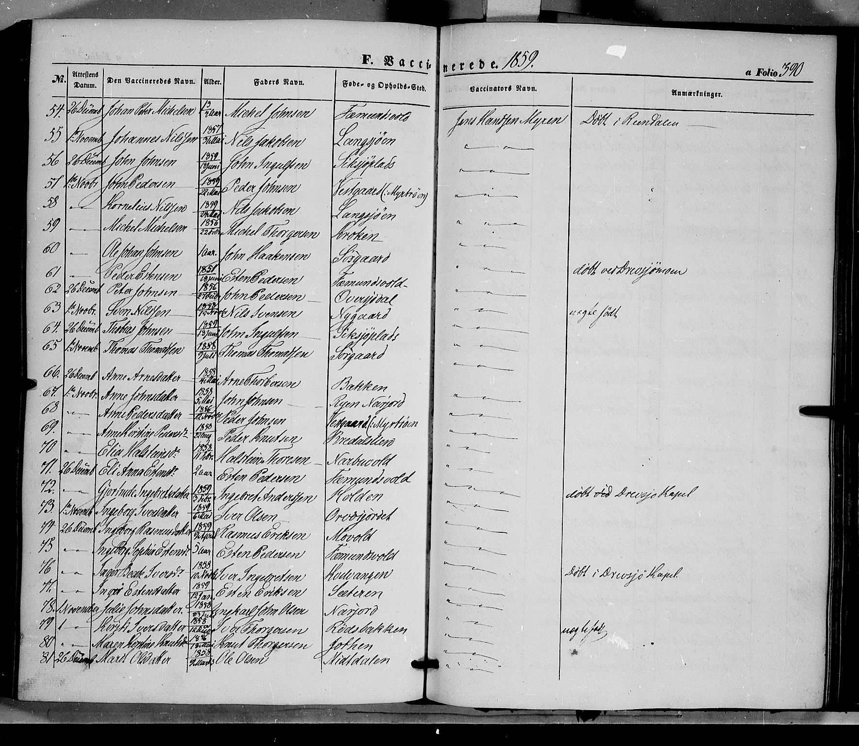 Tolga prestekontor, AV/SAH-PREST-062/K/L0006: Parish register (official) no. 6, 1852-1876, p. 390