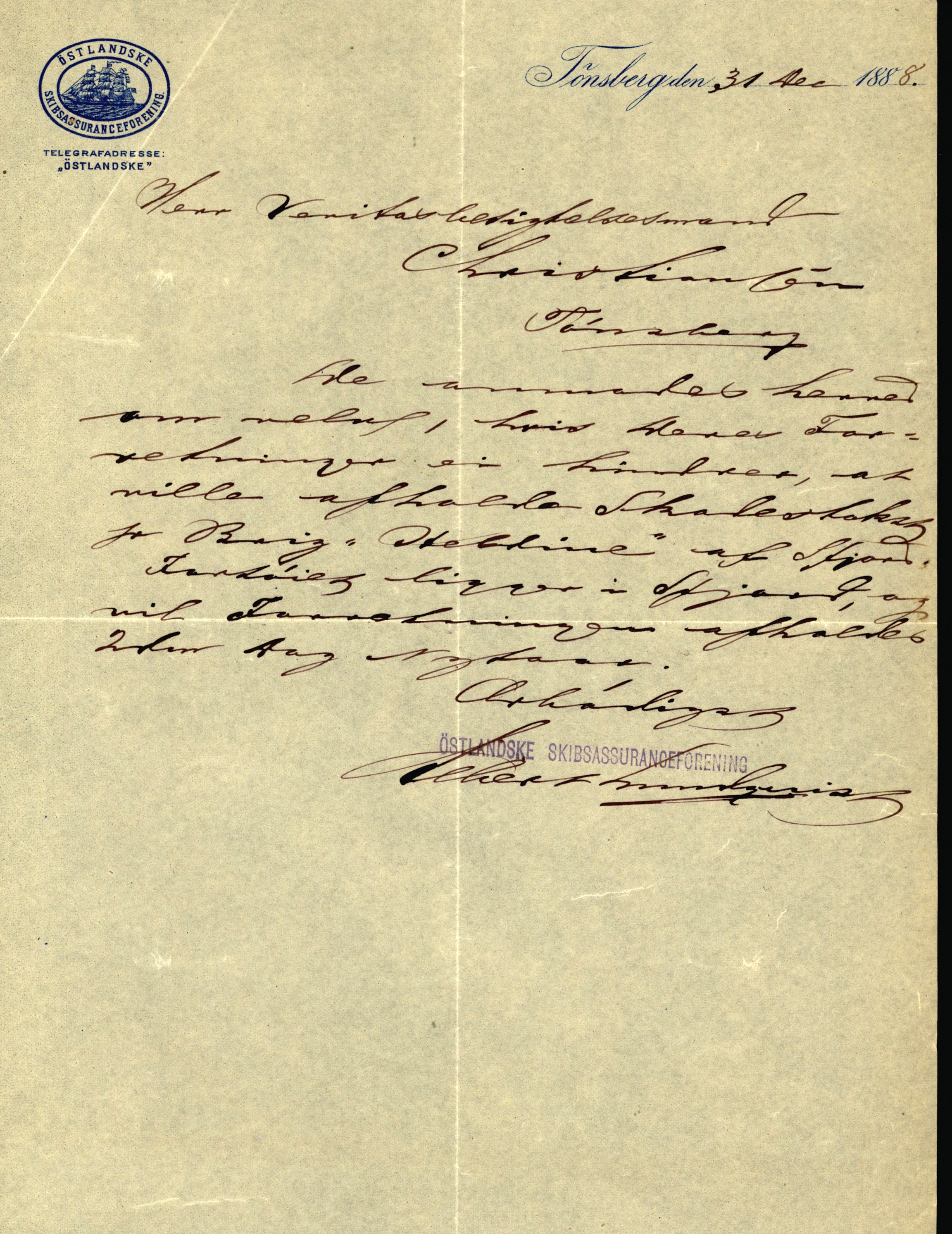 Pa 63 - Østlandske skibsassuranceforening, VEMU/A-1079/G/Ga/L0022/0003: Havaridokumenter / Ægir, Heldine, Henrik Wergeland, Høvding, General Prim, 1888, p. 33