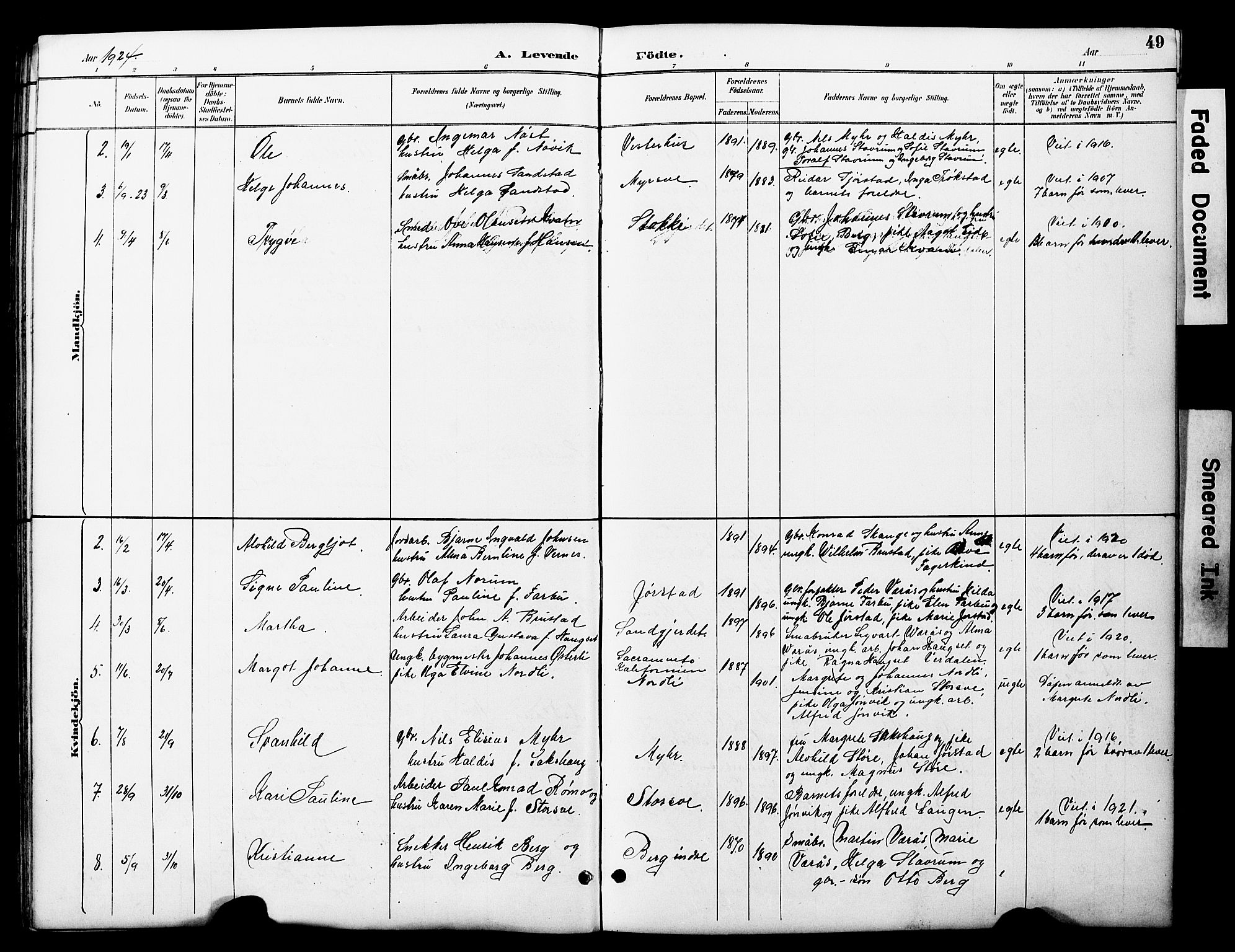 Ministerialprotokoller, klokkerbøker og fødselsregistre - Nord-Trøndelag, AV/SAT-A-1458/722/L0226: Parish register (copy) no. 722C02, 1889-1927, p. 49