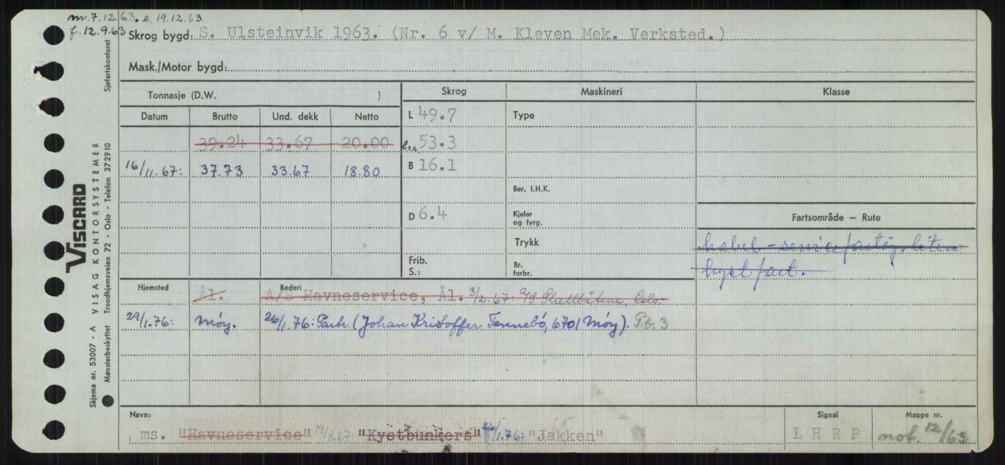 Sjøfartsdirektoratet med forløpere, Skipsmålingen, RA/S-1627/H/Ha/L0003/0001: Fartøy, Hilm-Mar / Fartøy, Hilm-Kol, p. 427