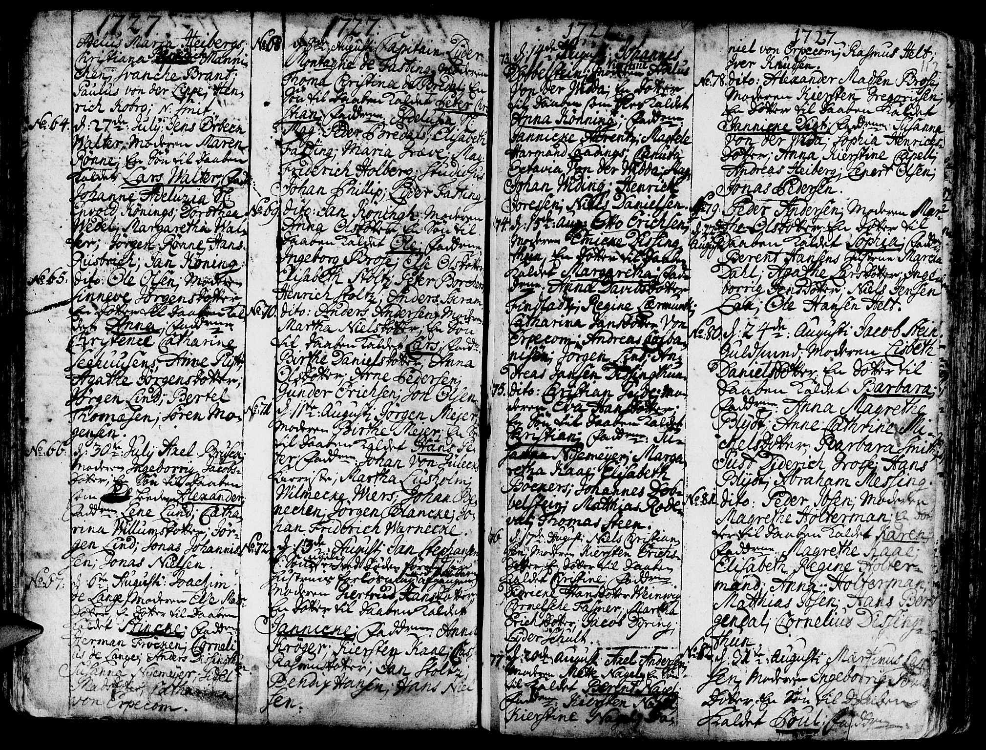 Nykirken Sokneprestembete, AV/SAB-A-77101/H/Haa/L0003: Parish register (official) no. A 3, 1717-1764, p. 112