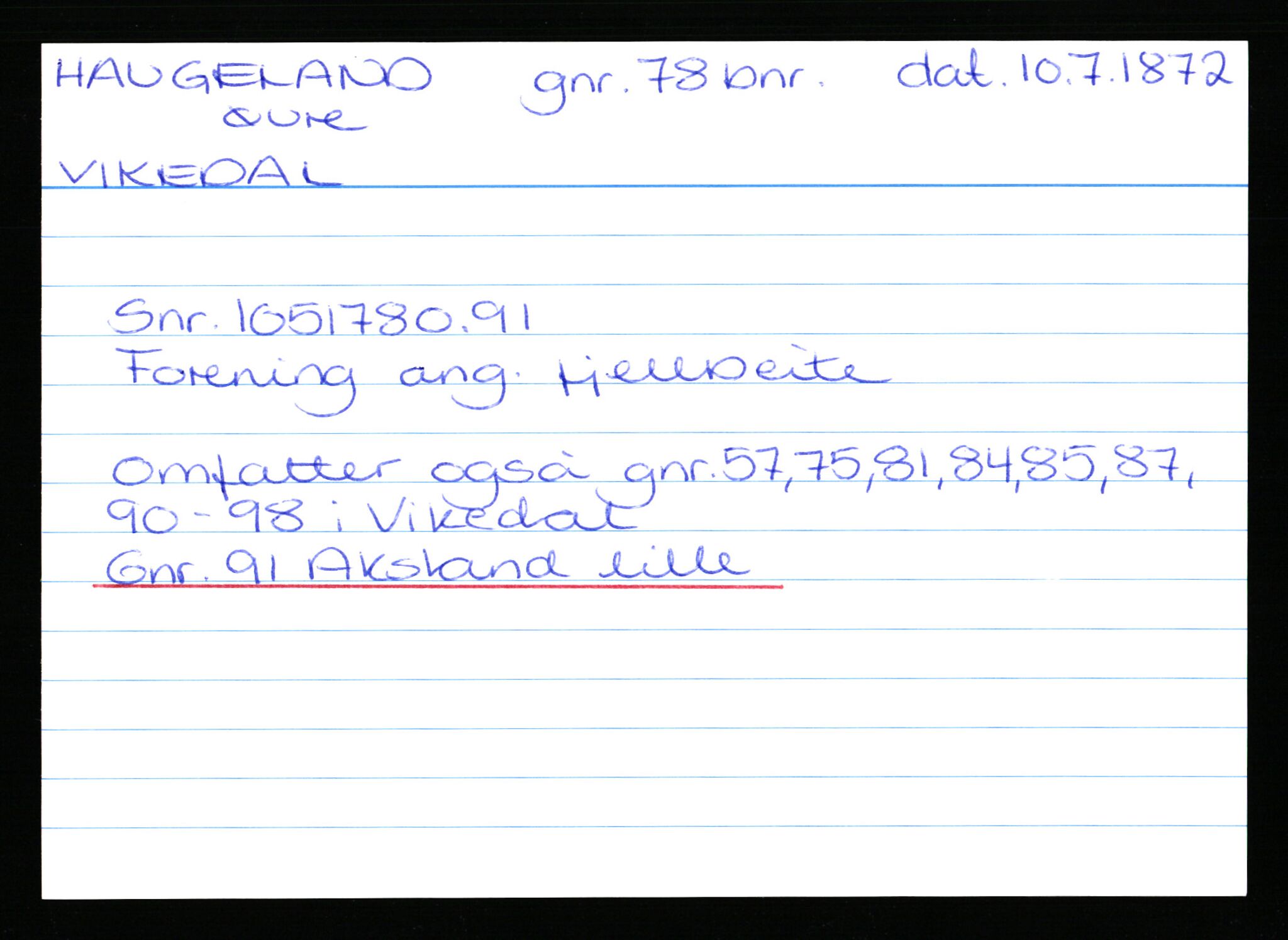 Statsarkivet i Stavanger, AV/SAST-A-101971/03/Y/Yk/L0015: Registerkort sortert etter gårdsnavn: Haneberg - Haugland nedre, 1750-1930, p. 521