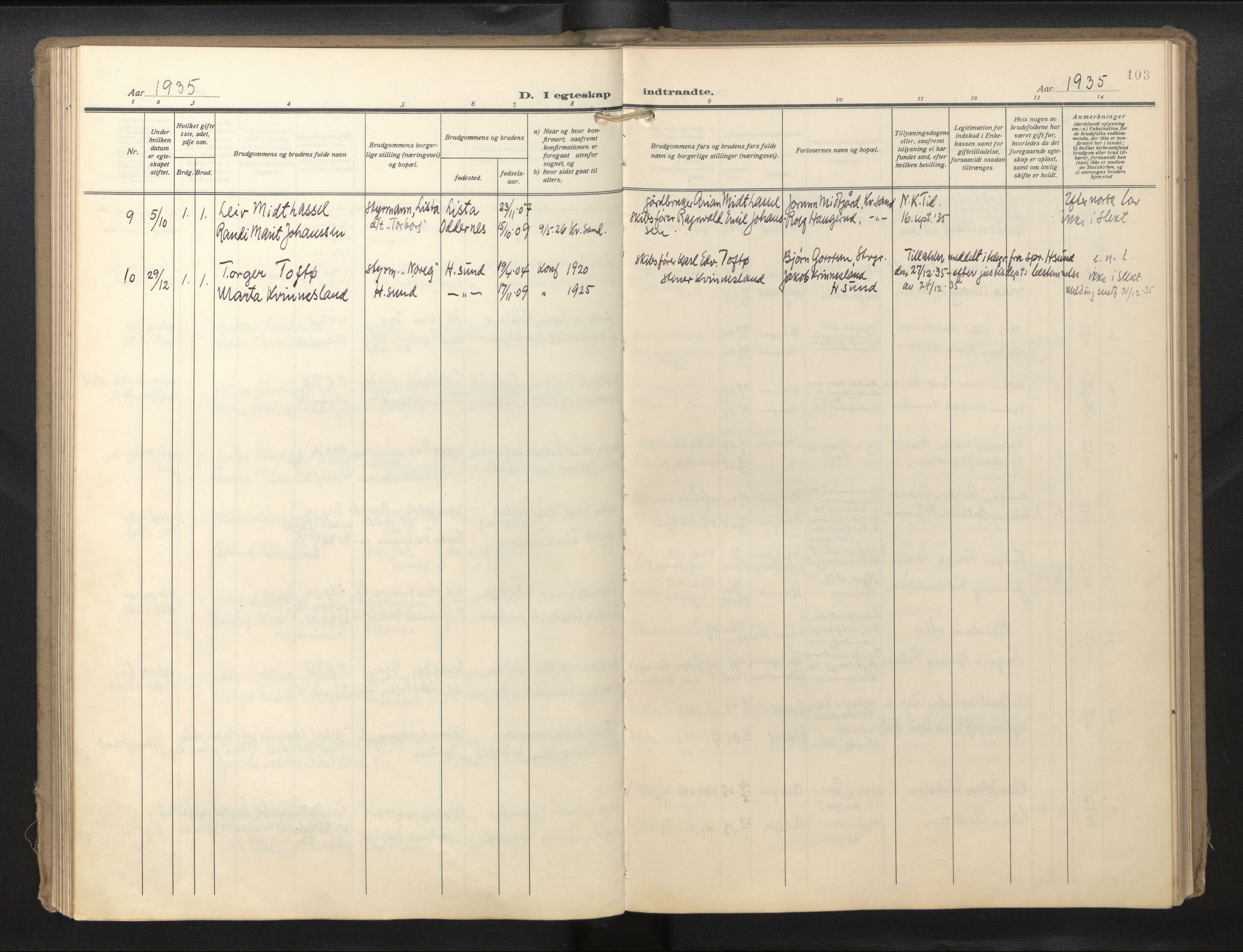 Den norske sjømannsmisjon i utlandet/Hollandske havner (Amsterdam-Rotterdam-Europort), AV/SAB-SAB/PA-0106/H/Ha/Haa/L0004: Parish register (official) no. A 4, 1928-1956, p. 102b-103a