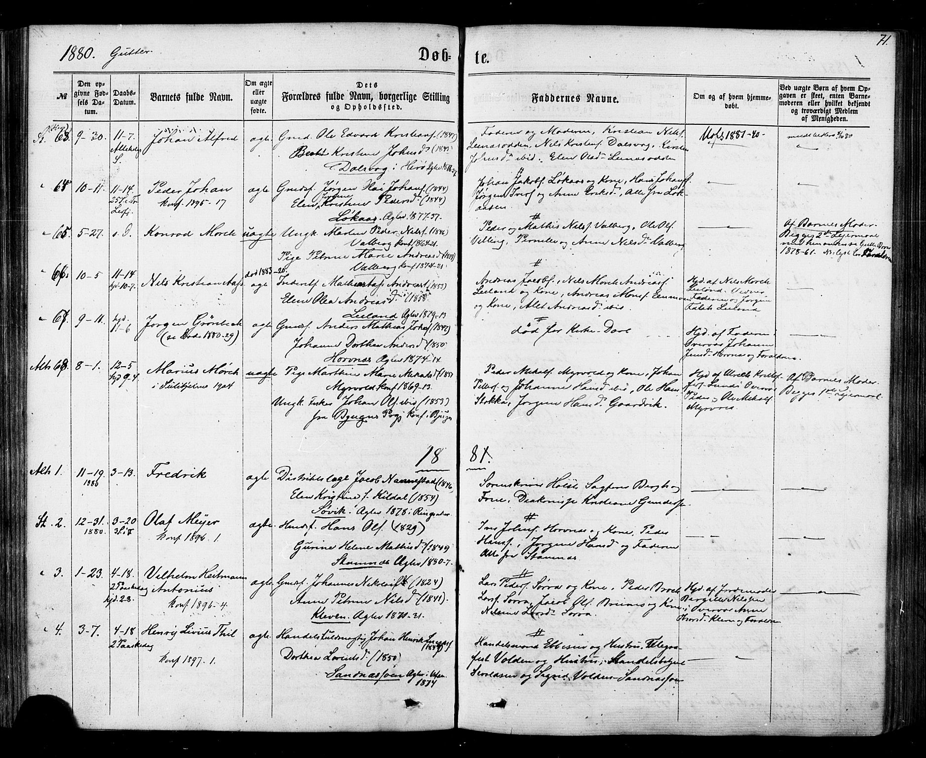 Ministerialprotokoller, klokkerbøker og fødselsregistre - Nordland, AV/SAT-A-1459/830/L0449: Parish register (official) no. 830A13, 1866-1886, p. 71