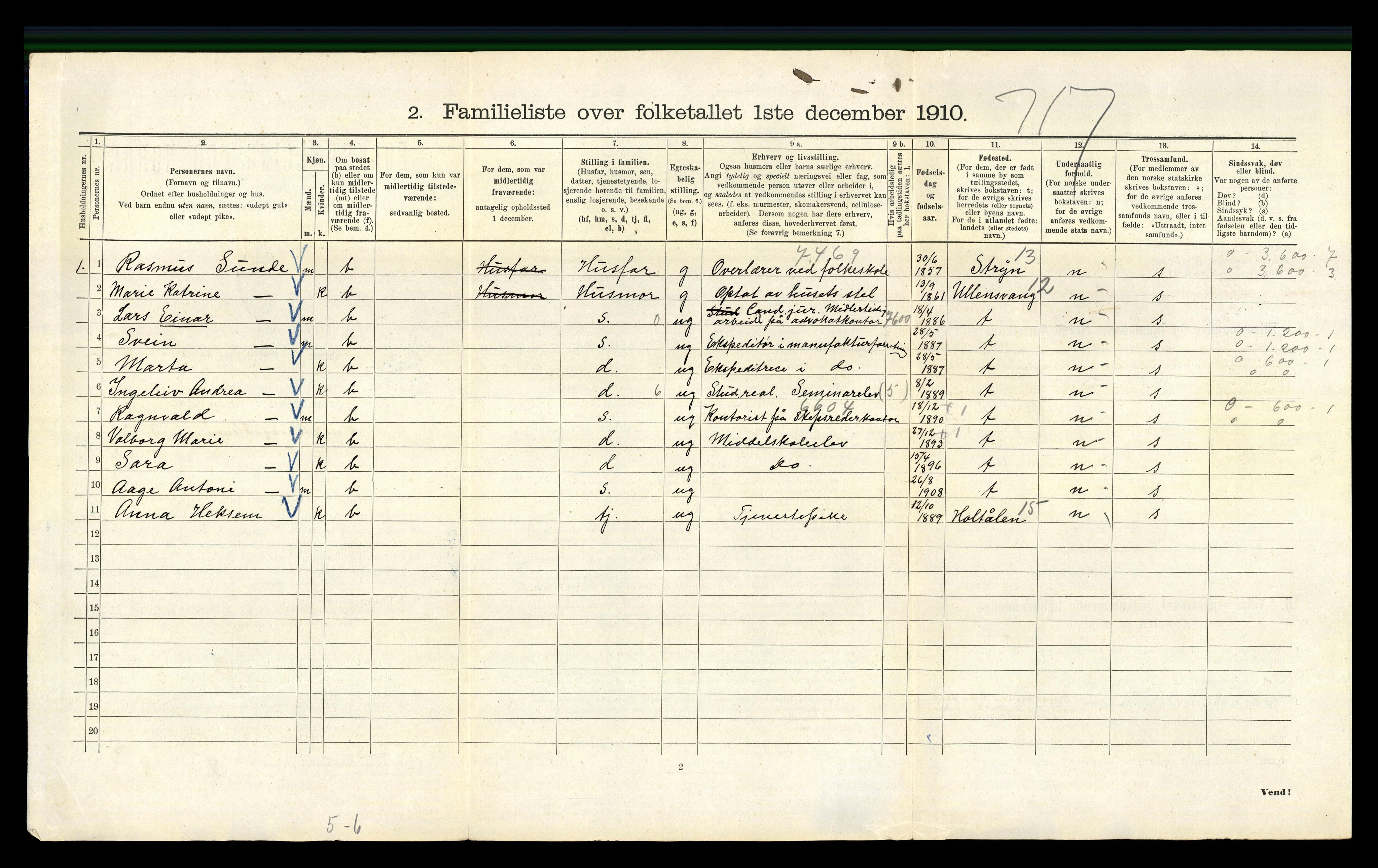 RA, 1910 census for Kristiania, 1910, p. 20976