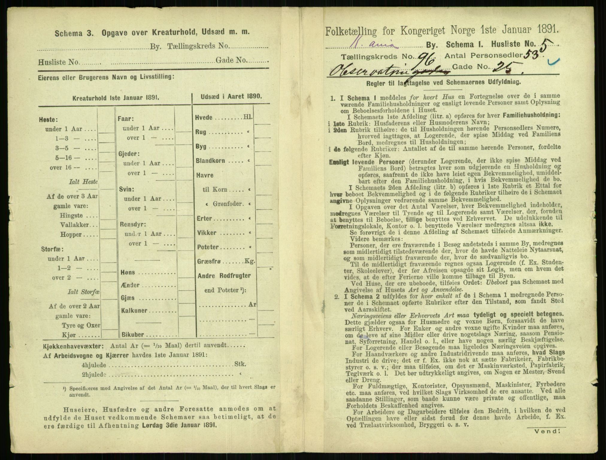 RA, 1891 census for 0301 Kristiania, 1891, p. 46521