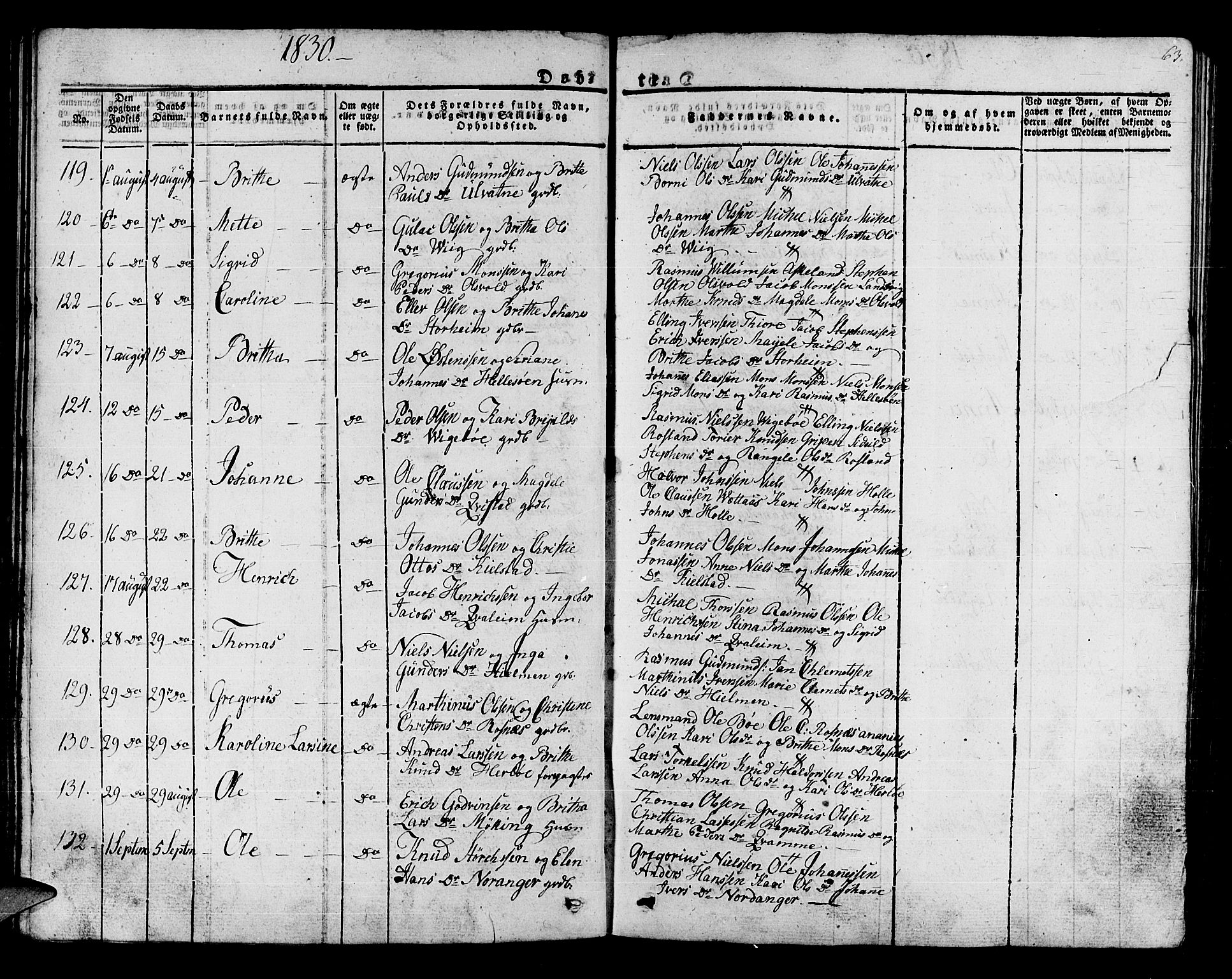 Manger sokneprestembete, AV/SAB-A-76801/H/Haa: Parish register (official) no. A 4, 1824-1838, p. 63