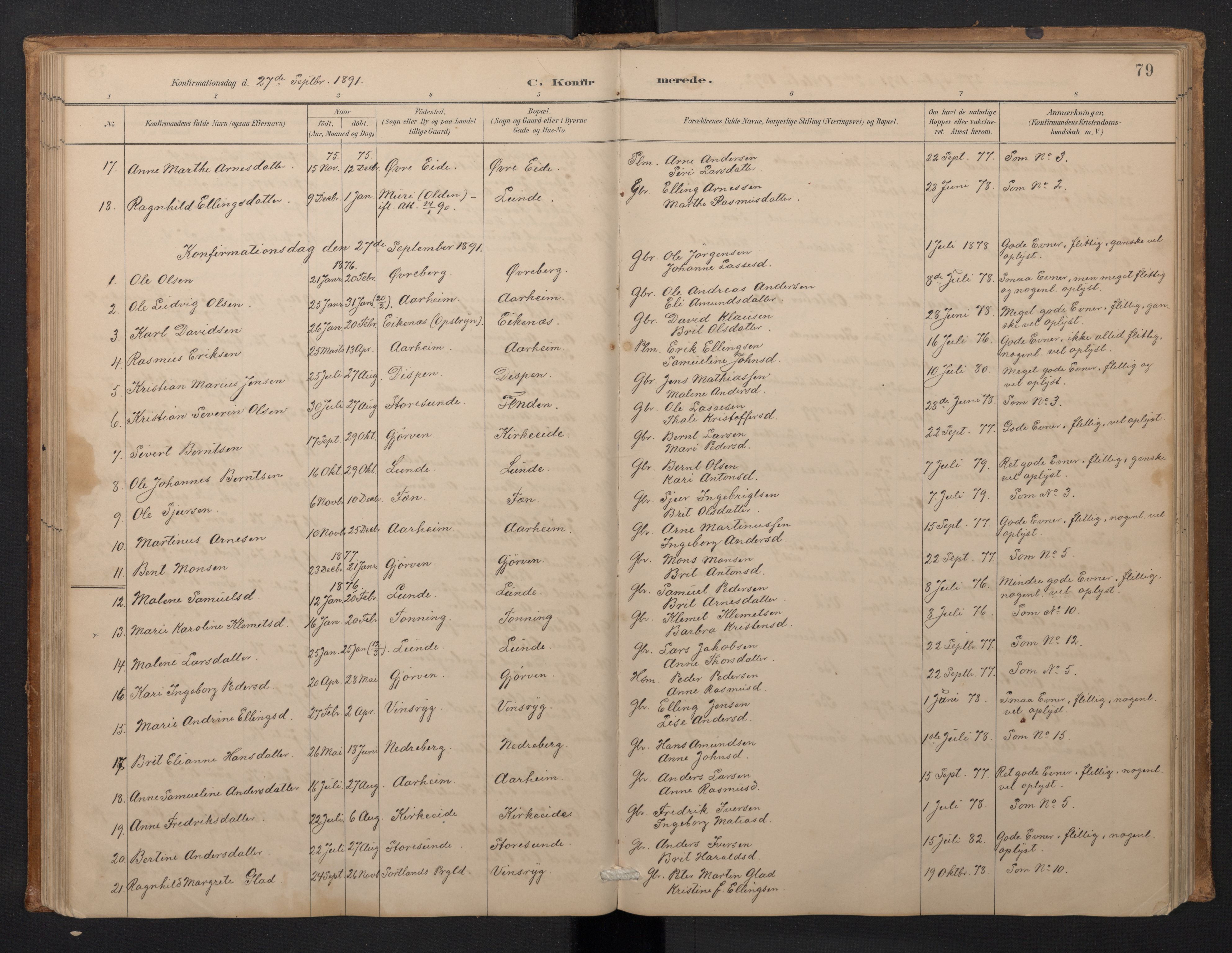 Stryn Sokneprestembete, AV/SAB-A-82501: Parish register (copy) no. A 2, 1883-1905, p. 78b-79a