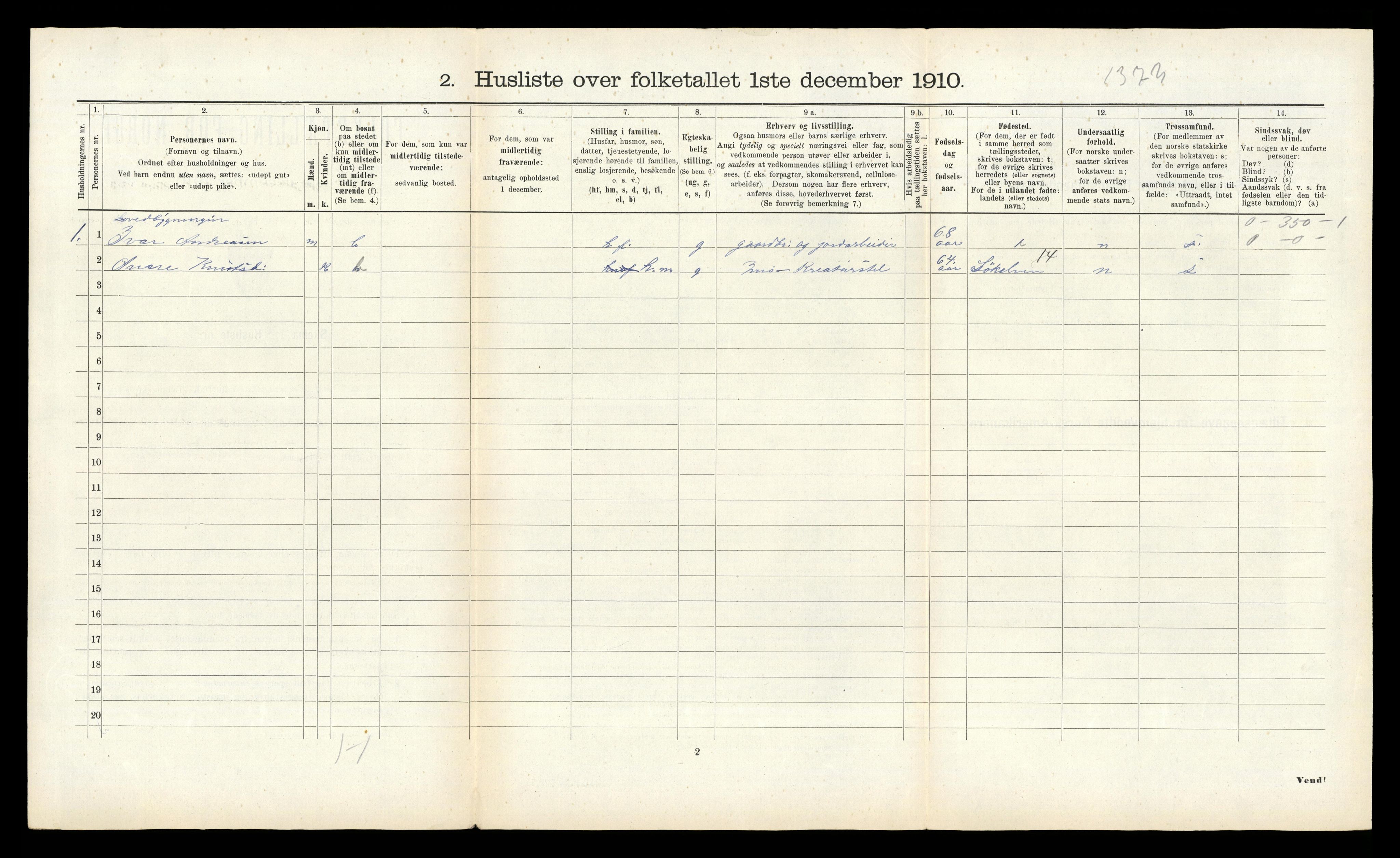 RA, 1910 census for Borgund, 1910, p. 1030