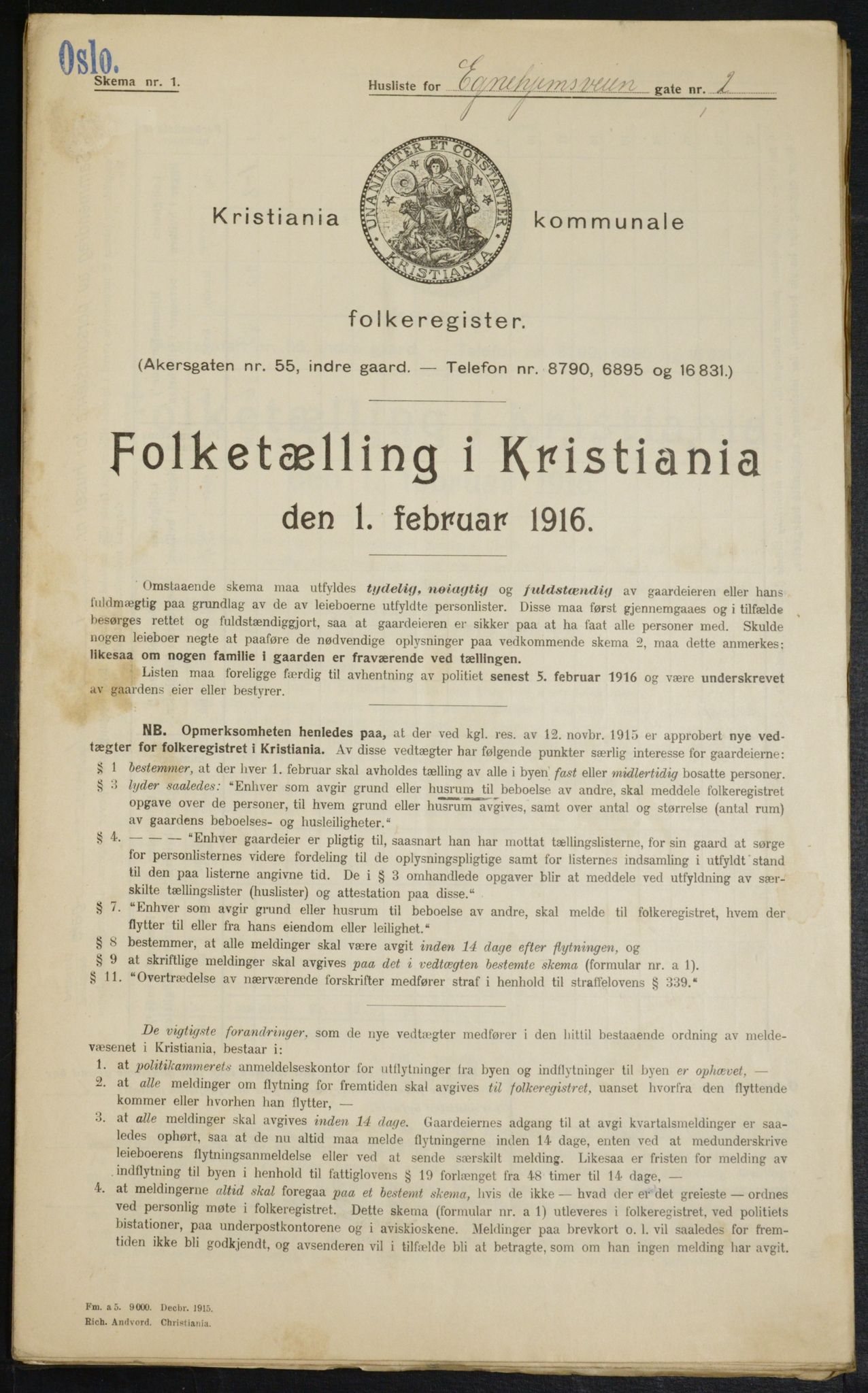 OBA, Municipal Census 1916 for Kristiania, 1916, p. 18972