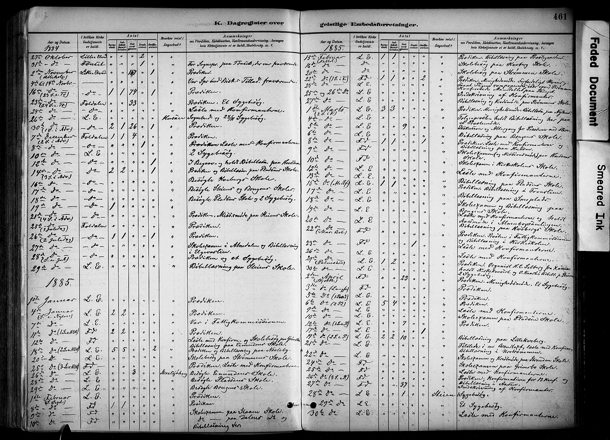 Alvdal prestekontor, AV/SAH-PREST-060/H/Ha/Haa/L0002: Parish register (official) no. 2, 1883-1906, p. 461