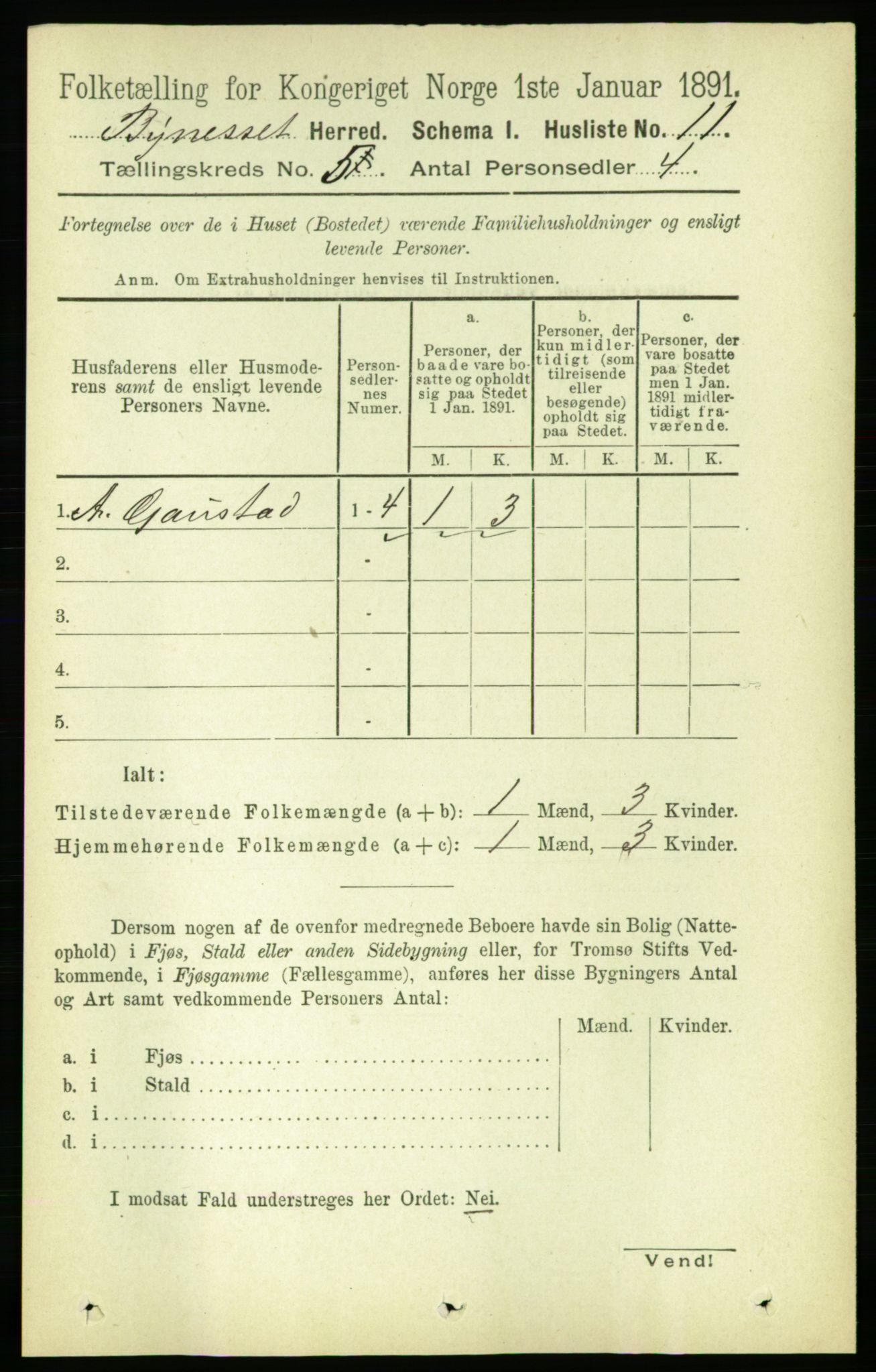 RA, 1891 census for 1655 Byneset, 1891, p. 1975