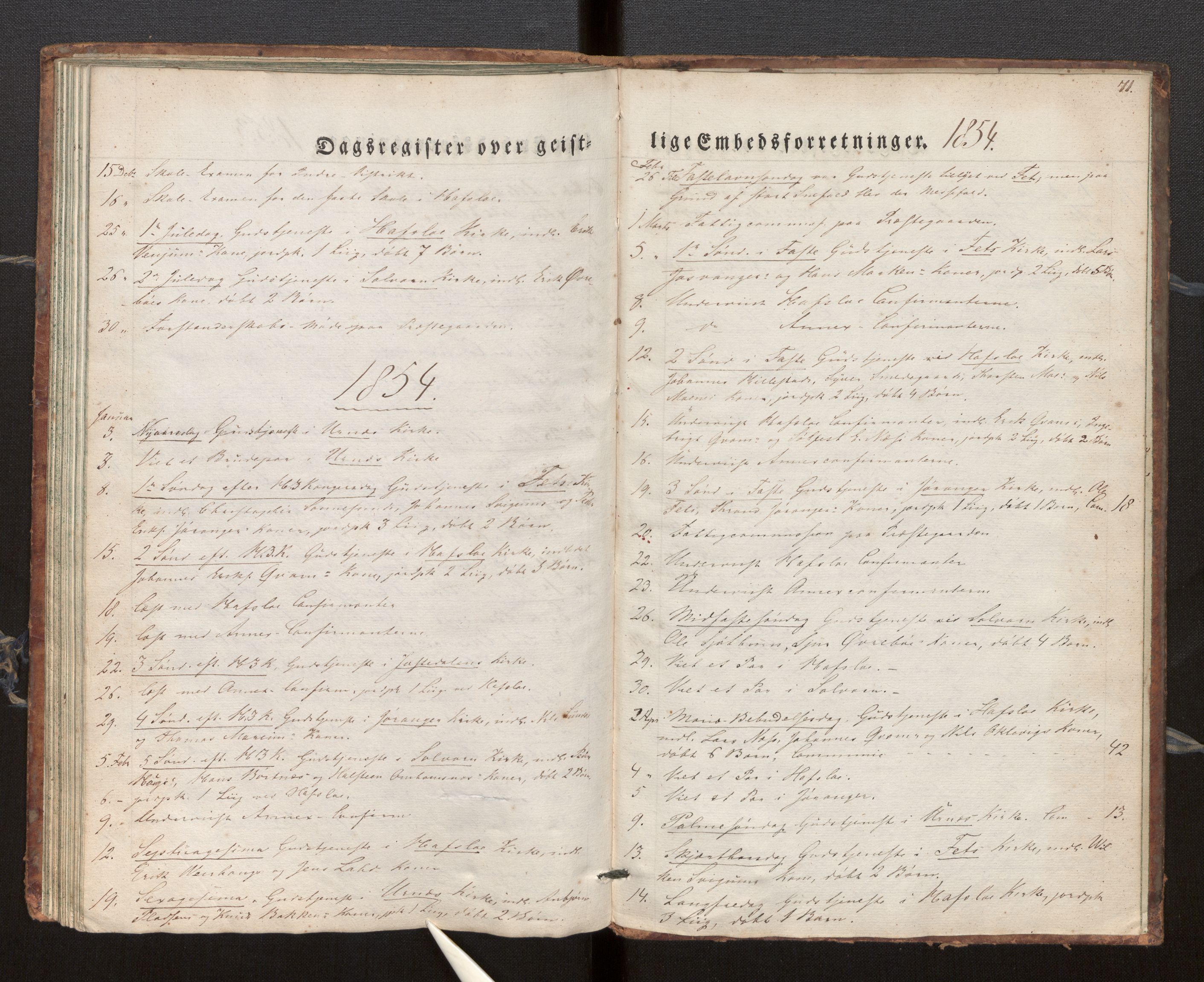 Hafslo sokneprestembete, SAB/A-80301/H/Haa/Haaf/L0001: Diary records no. F 1, 1834-1854, p. 71