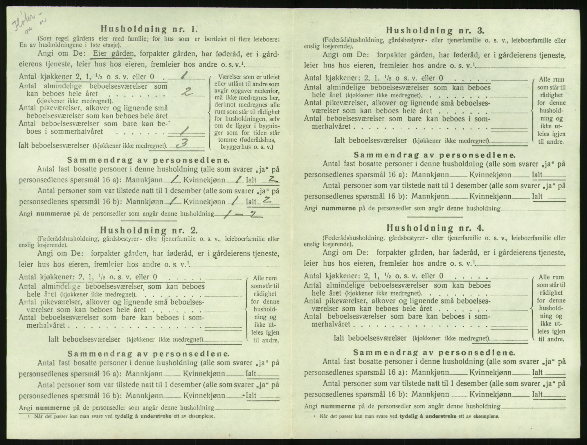 SAK, 1920 census for Birkenes, 1920, p. 452