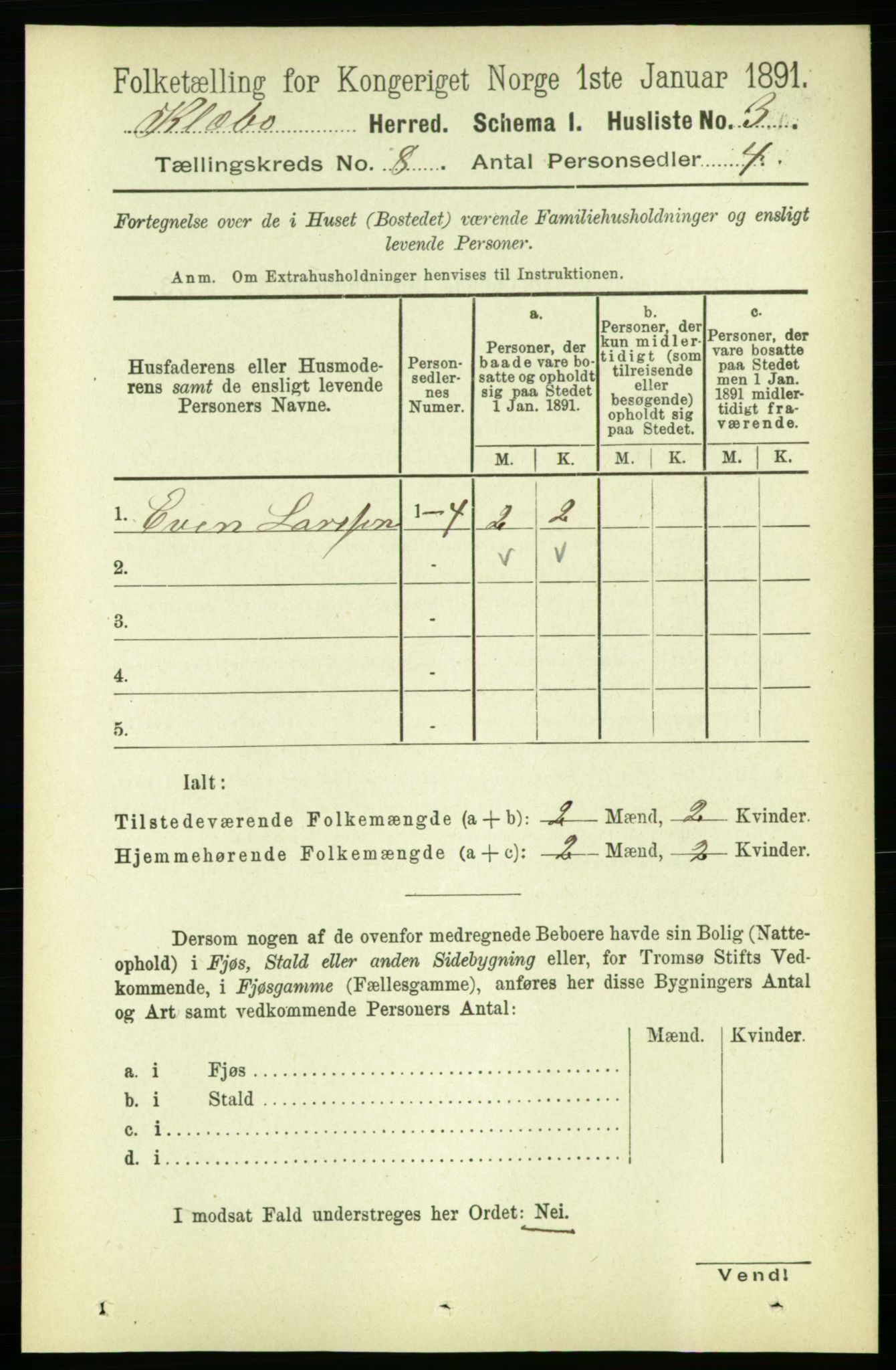 RA, 1891 census for 1662 Klæbu, 1891, p. 1527