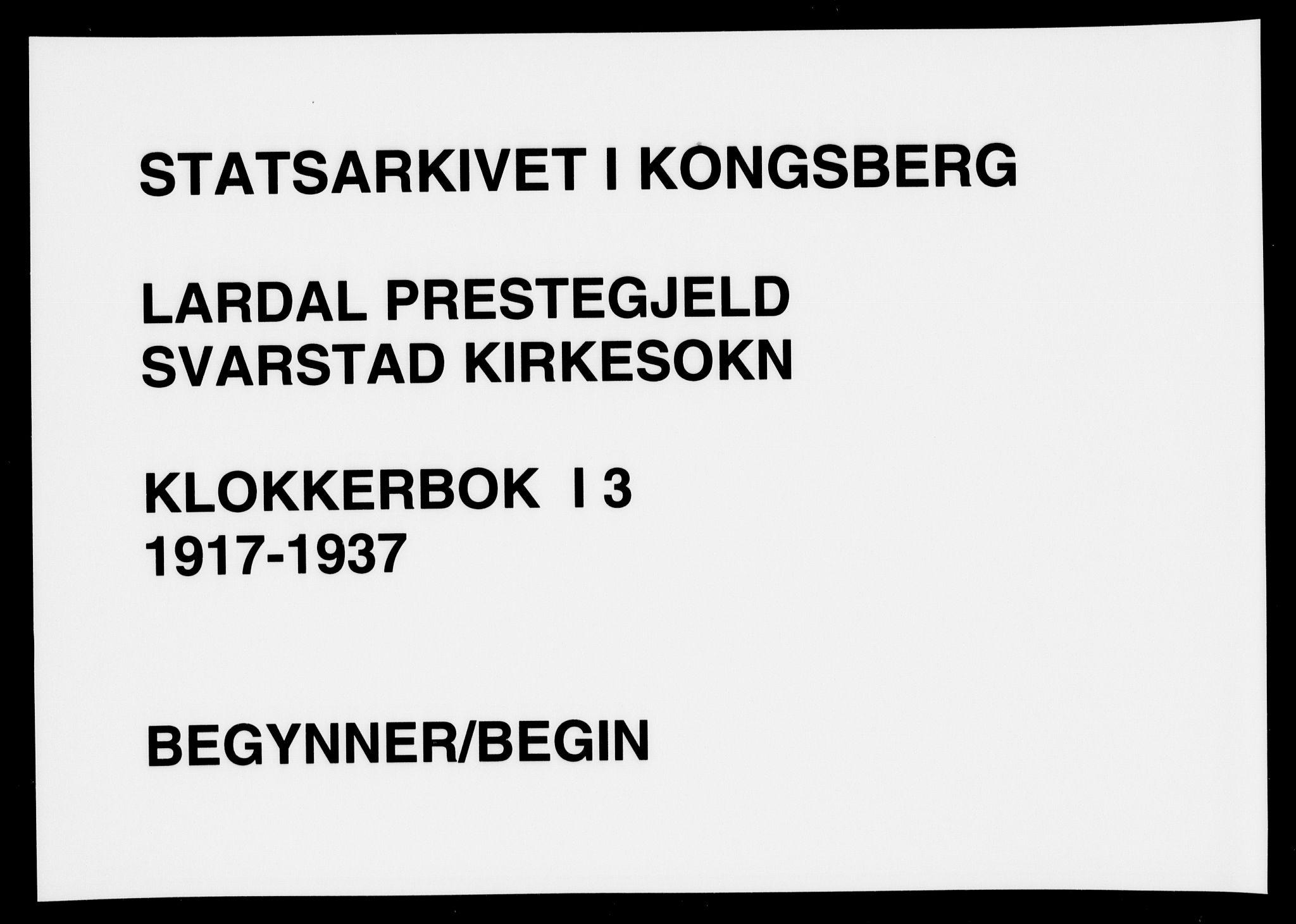 Lardal kirkebøker, AV/SAKO-A-350/G/Ga/L0003a: Parish register (copy) no. I 3, 1917-1937