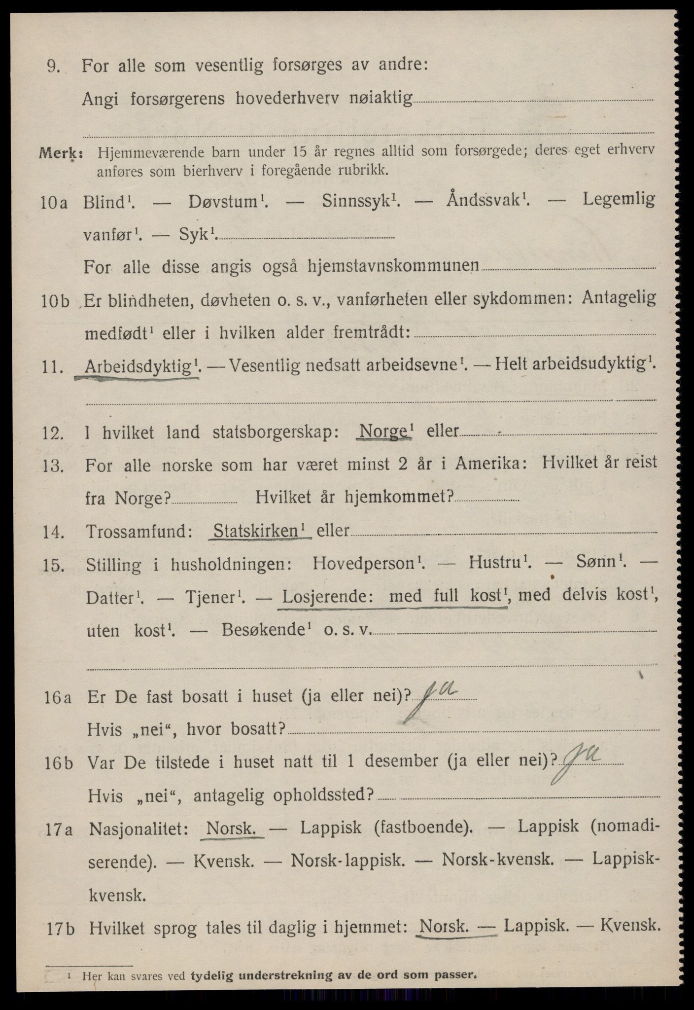 SAT, 1920 census for Rennebu, 1920, p. 5815