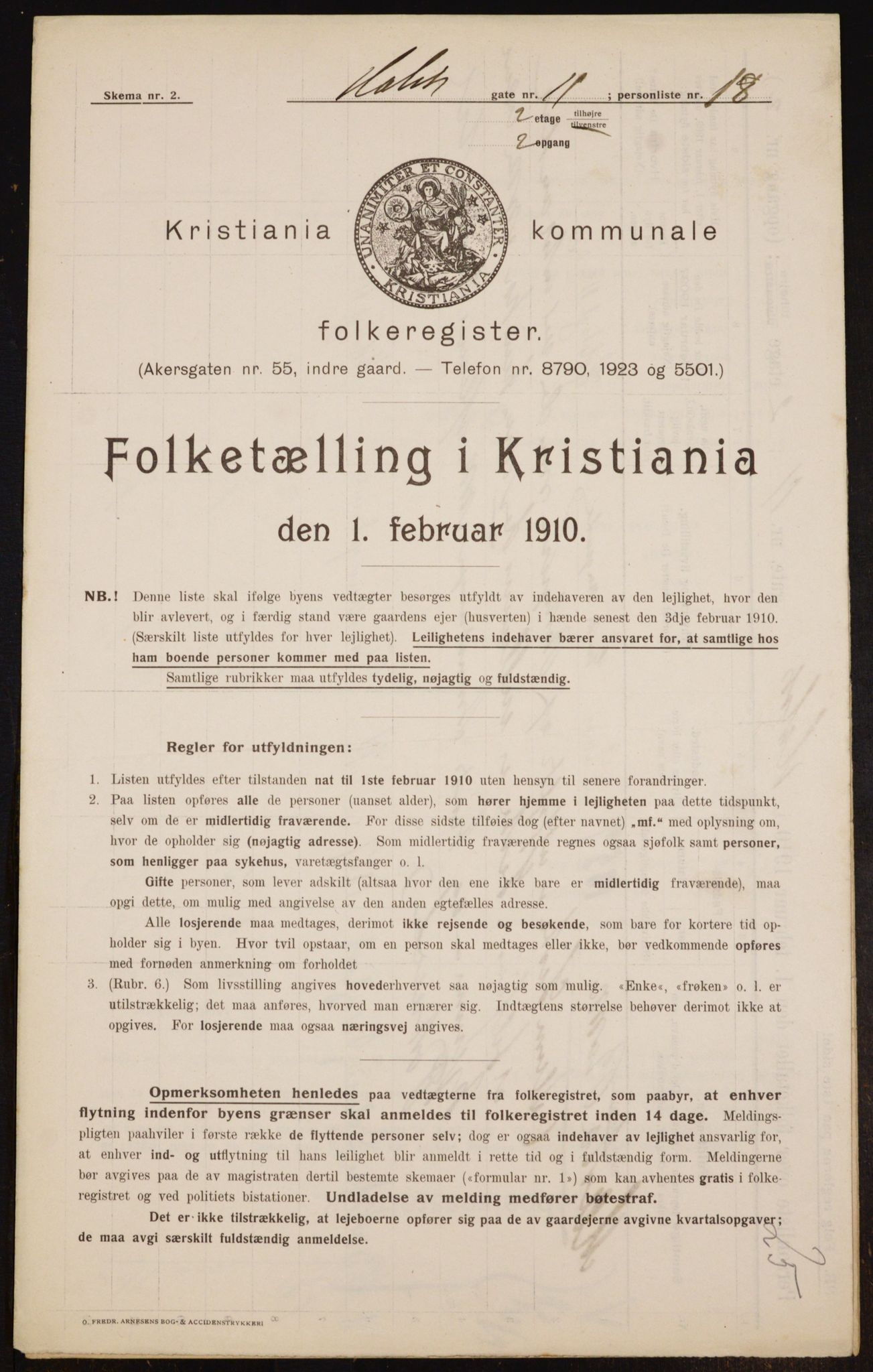 OBA, Municipal Census 1910 for Kristiania, 1910, p. 40337