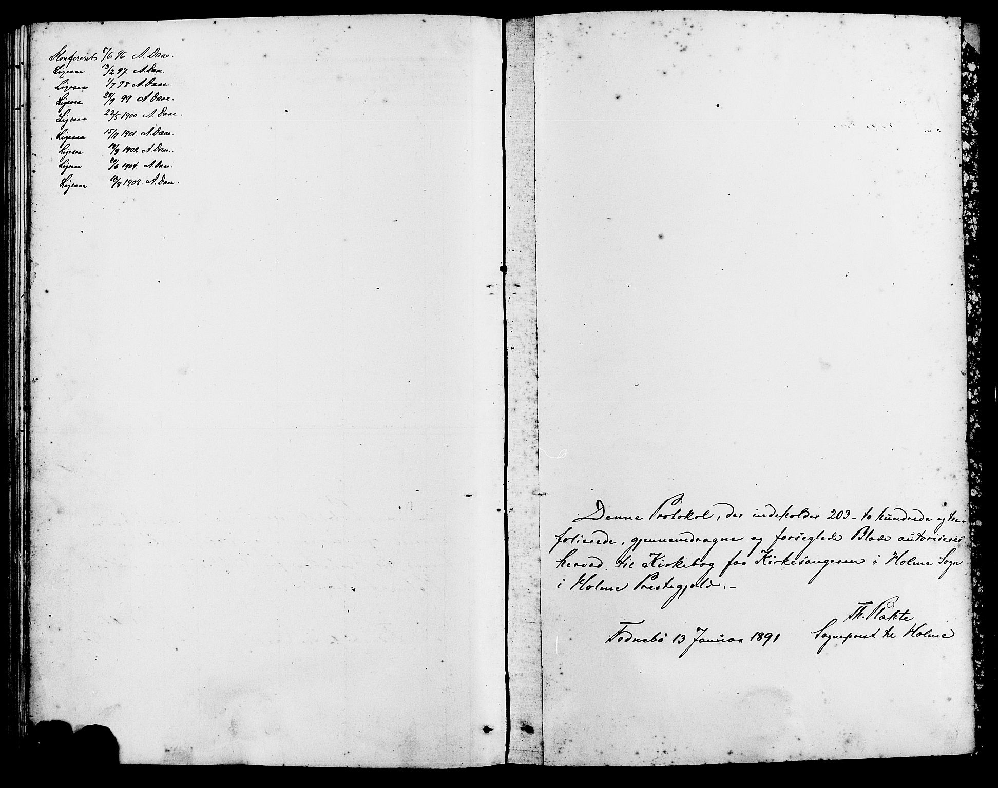 Holum sokneprestkontor, SAK/1111-0022/F/Fb/Fba/L0005: Parish register (copy) no. B 5, 1891-1909