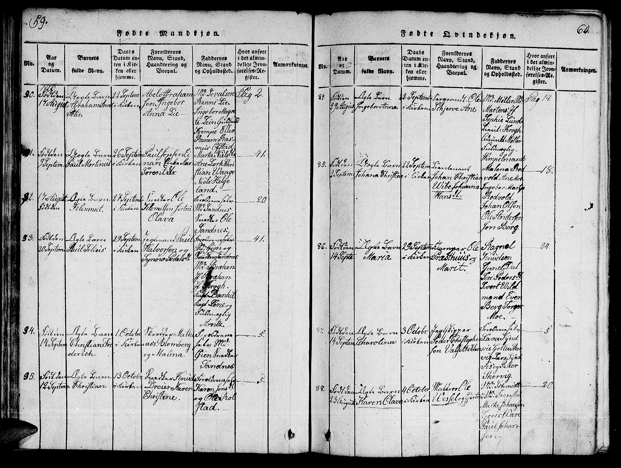 Ministerialprotokoller, klokkerbøker og fødselsregistre - Sør-Trøndelag, SAT/A-1456/601/L0043: Parish register (official) no. 601A11, 1815-1821, p. 59-60