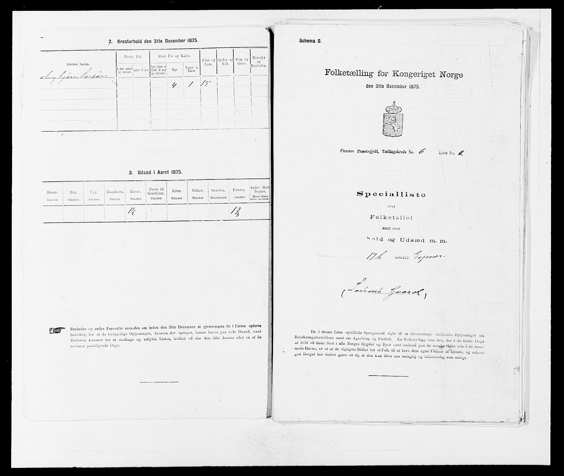 SAB, 1875 census for 1218P Finnås, 1875, p. 684