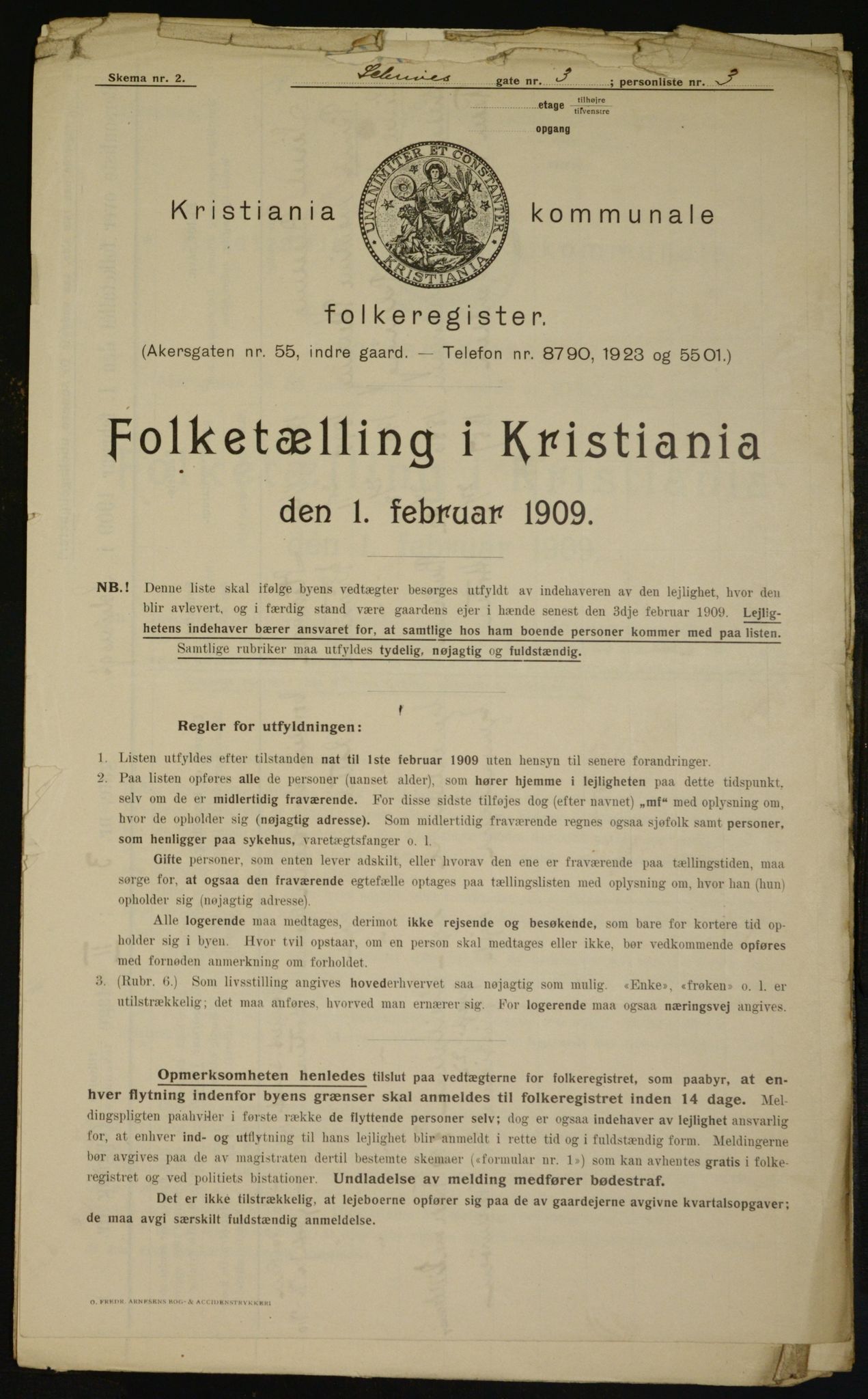 OBA, Municipal Census 1909 for Kristiania, 1909, p. 81422