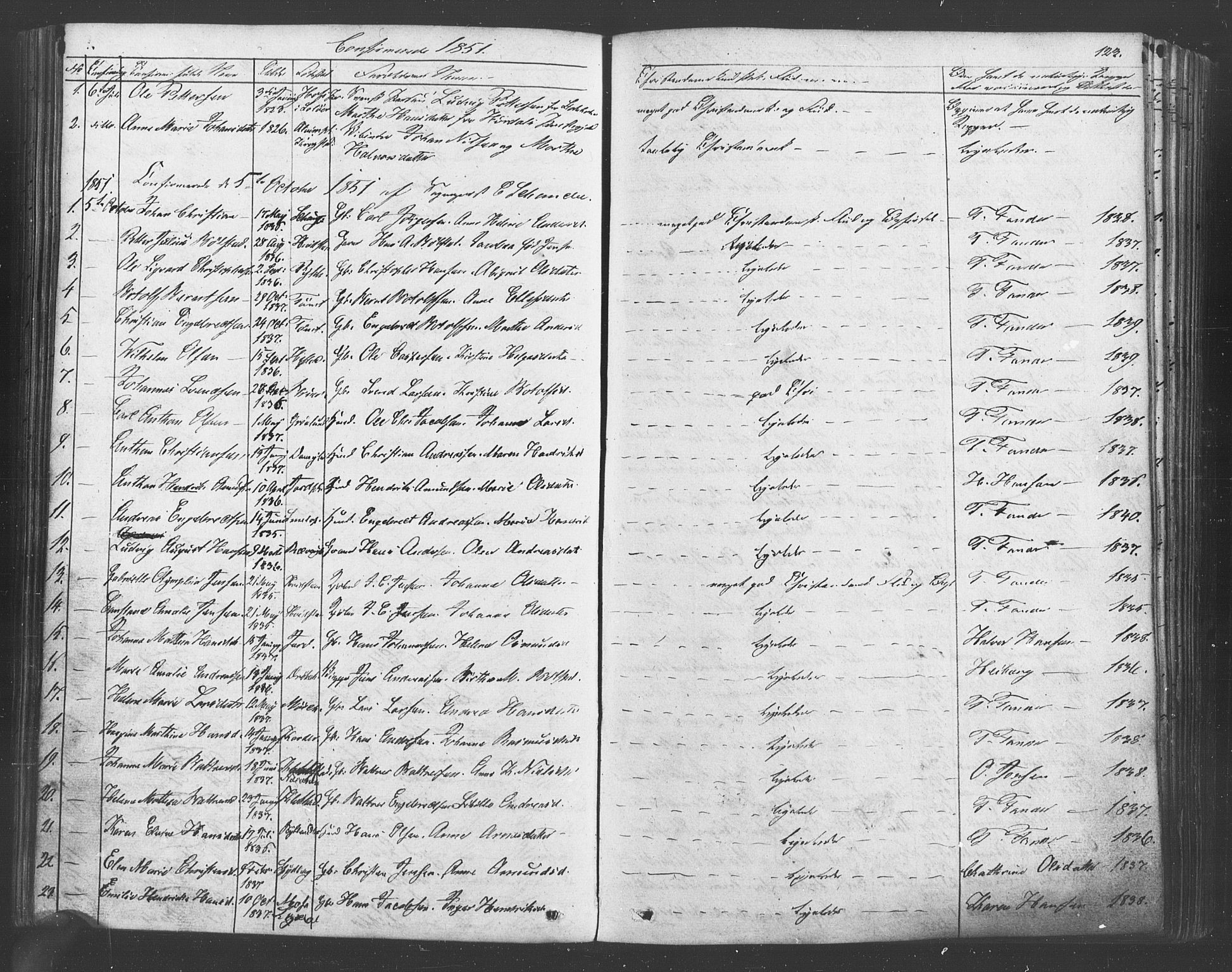 Vestby prestekontor Kirkebøker, SAO/A-10893/F/Fa/L0007: Parish register (official) no. I 7, 1850-1862, p. 123