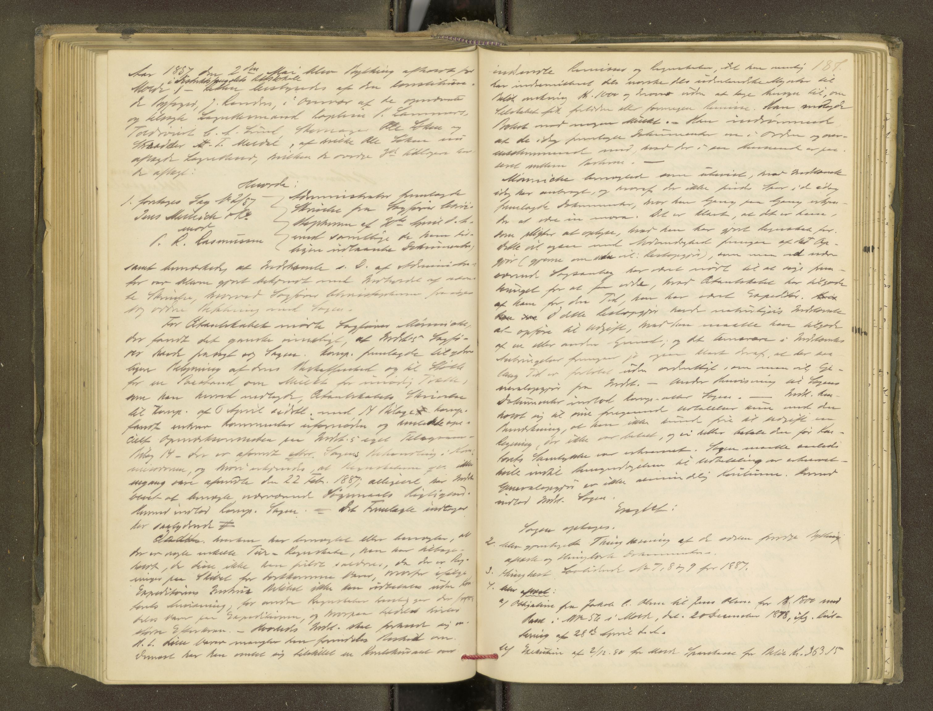 Molde byfogd, AV/SAT-A-0025/1/1A/L0012: Justisprotokoll, 1879-1890, p. 186b-187a