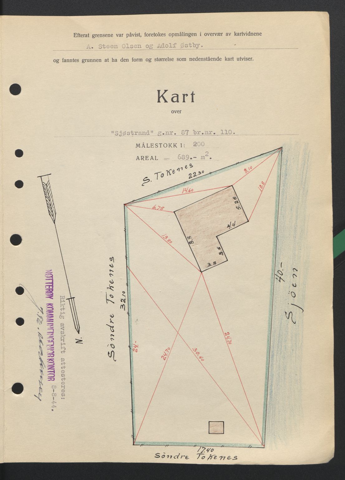 Tønsberg sorenskriveri, AV/SAKO-A-130/G/Ga/Gaa/L0015: Mortgage book no. A15, 1944-1944, Diary no: : 1735/1944