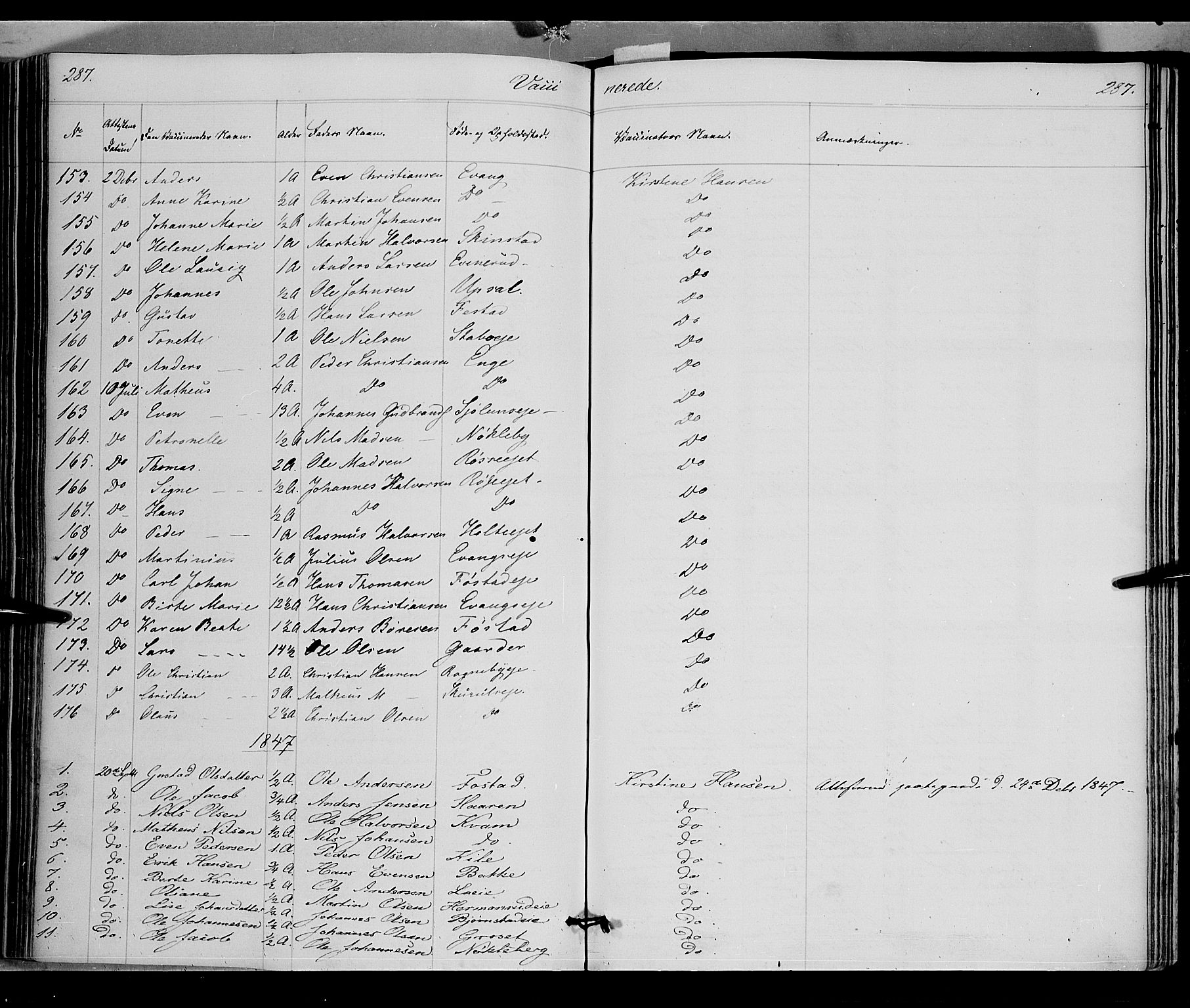 Østre Toten prestekontor, SAH/PREST-104/H/Ha/Haa/L0002: Parish register (official) no. 2, 1840-1847, p. 287