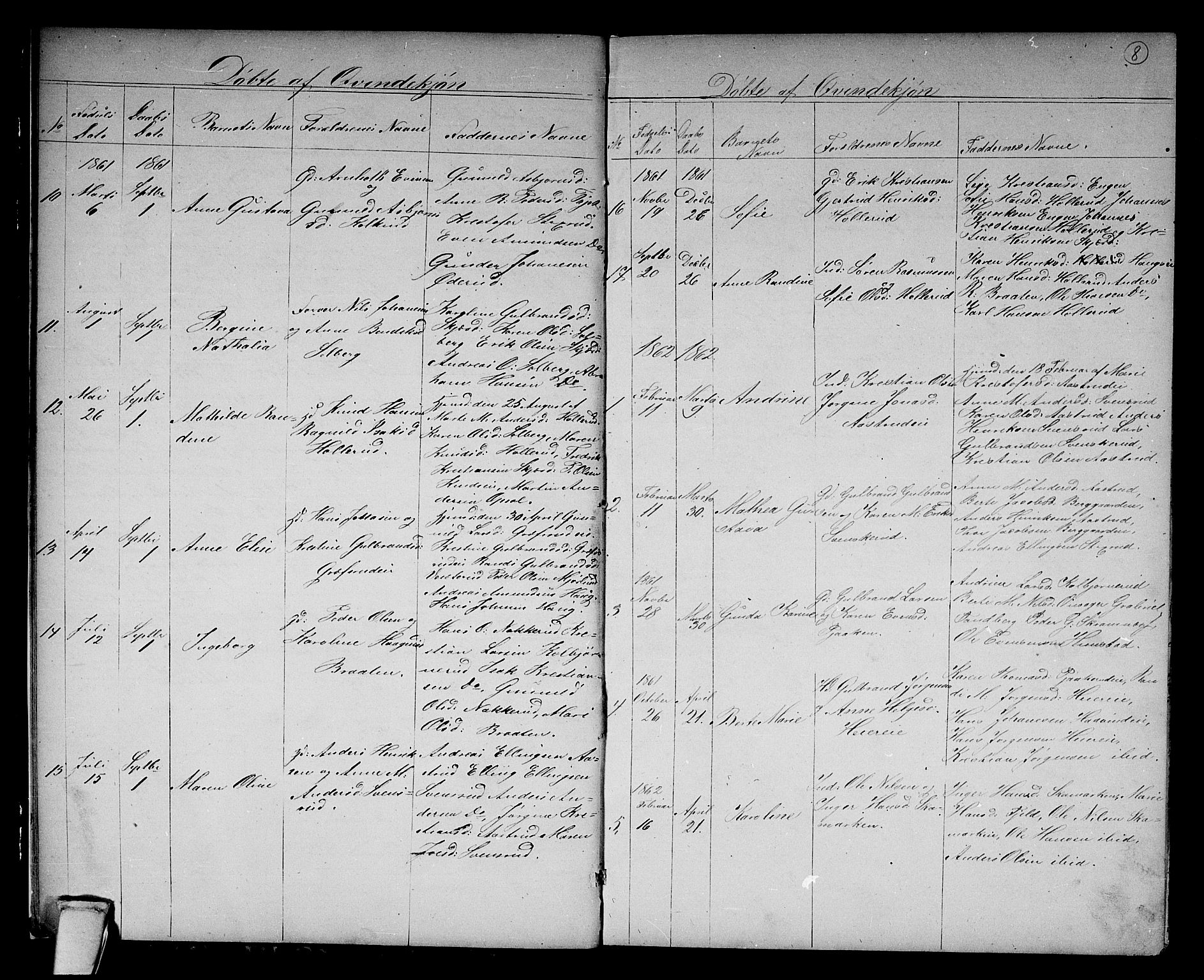 Hole kirkebøker, SAKO/A-228/G/Gb/L0001: Parish register (copy) no. II 1, 1859-1878, p. 8