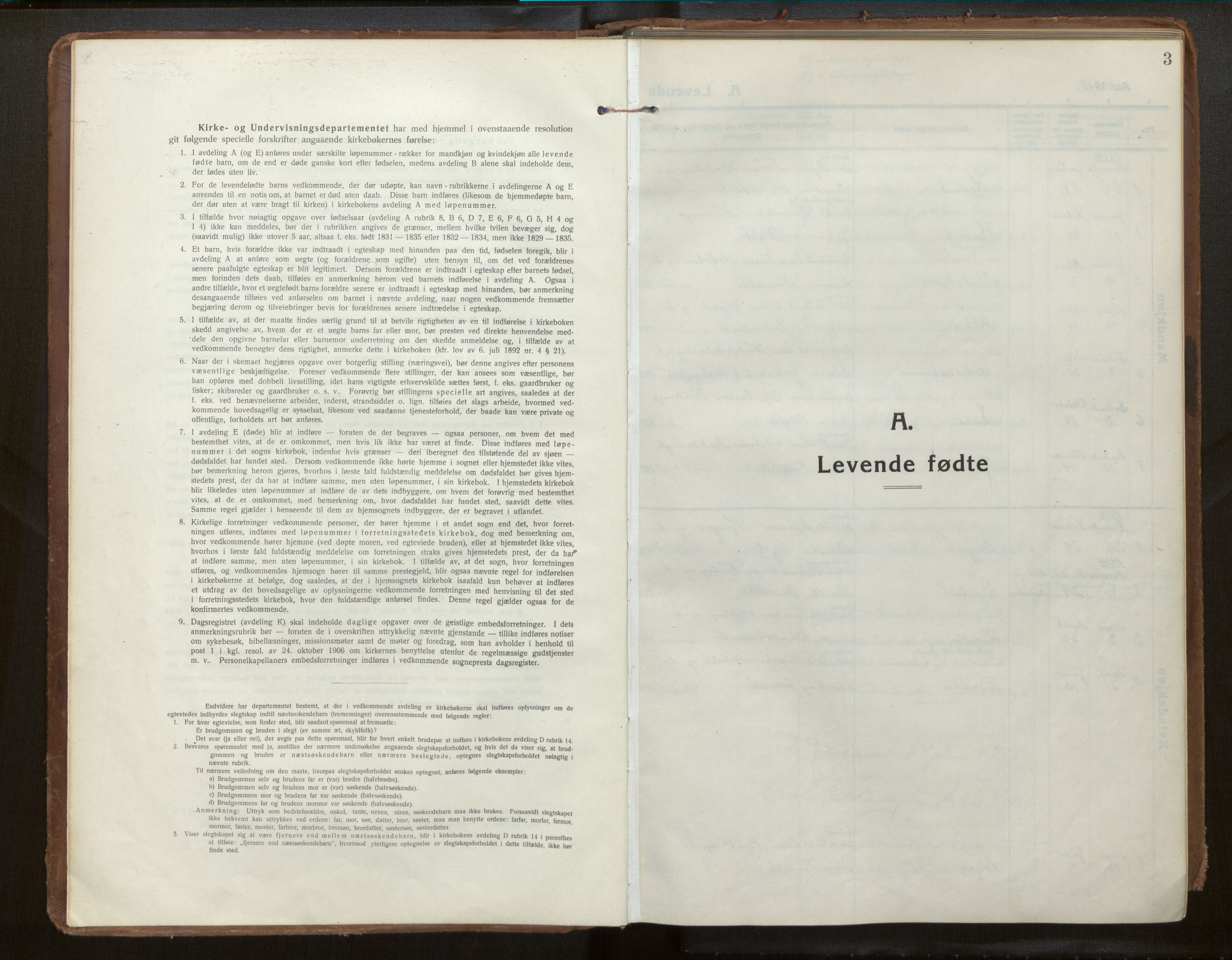 Jostedal sokneprestembete, AV/SAB-A-80601/H/Haa/Haab/L0002: Parish register (official) no. B 2, 1915-1931, p. 3