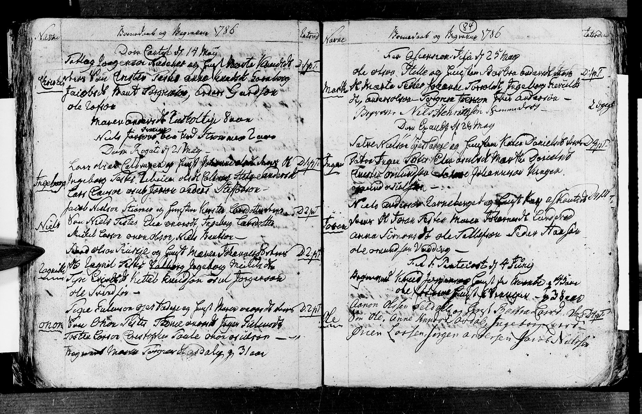 Øyestad sokneprestkontor, AV/SAK-1111-0049/F/Fb/L0001: Parish register (copy) no. B 1, 1780-1794, p. 84