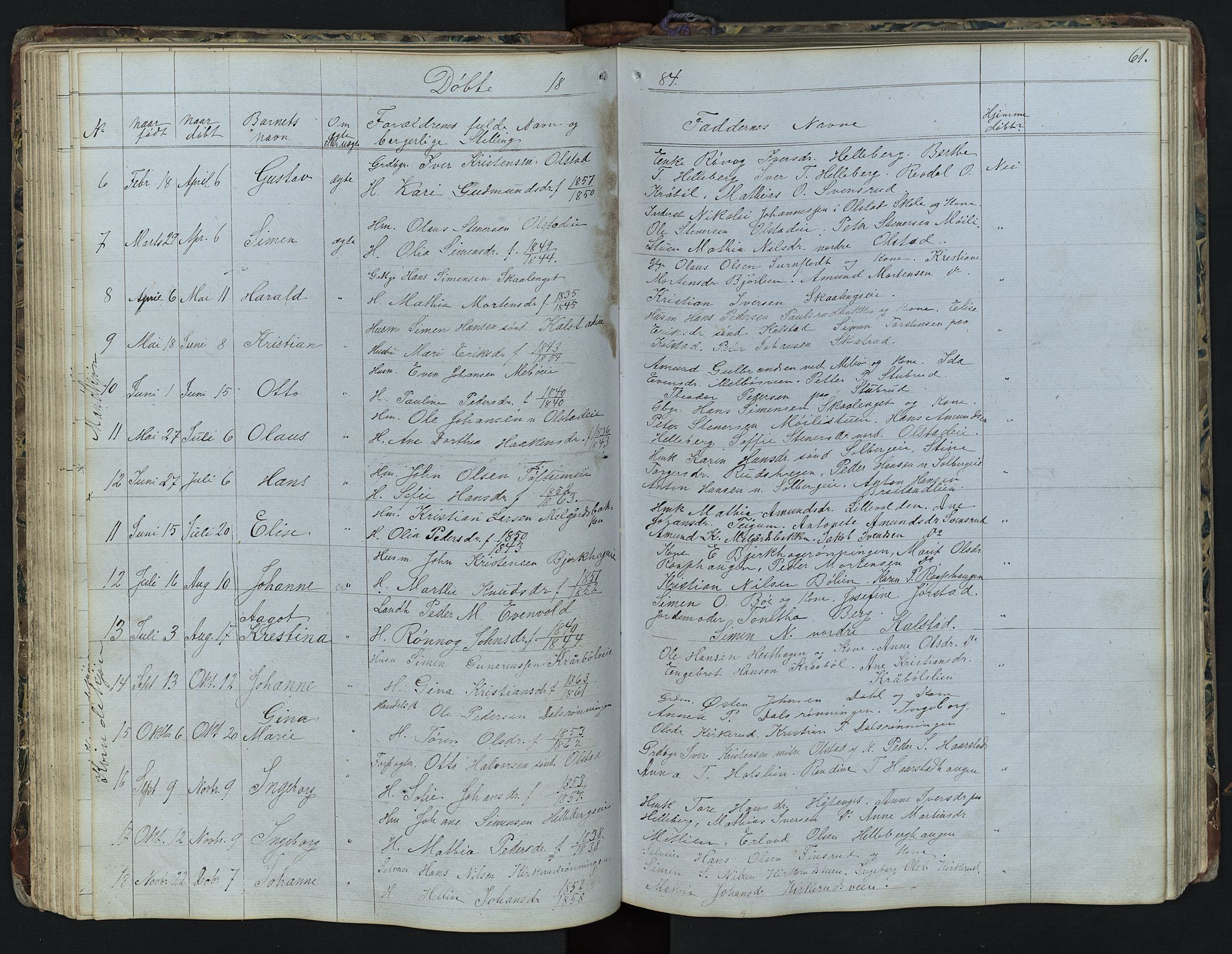 Vestre Gausdal prestekontor, AV/SAH-PREST-094/H/Ha/Hab/L0001: Parish register (copy) no. 1, 1867-1895, p. 61