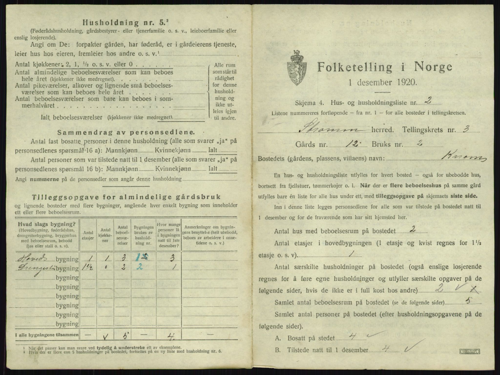 SAKO, 1920 census for Strømm, 1920, p. 232