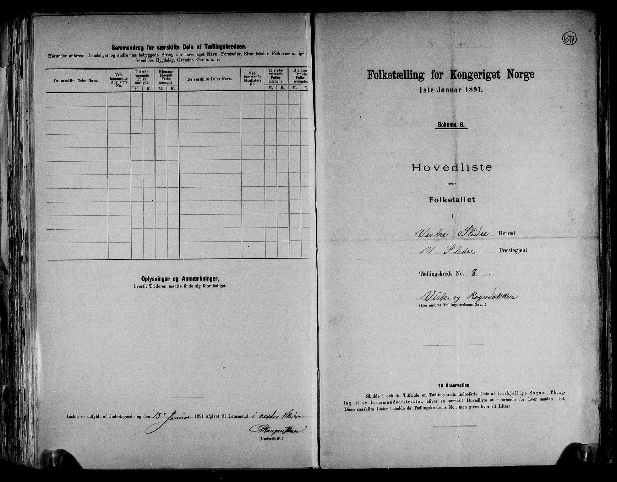 RA, 1891 census for 0543 Vestre Slidre, 1891, p. 25