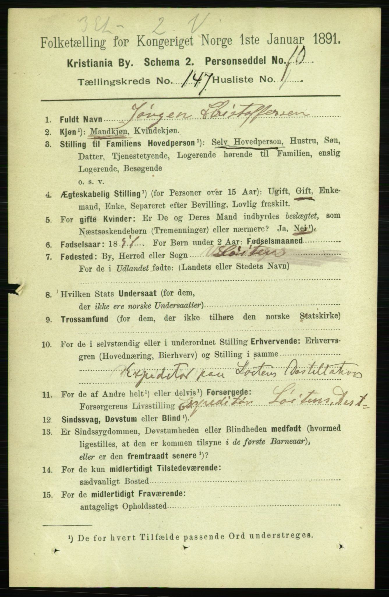 RA, 1891 census for 0301 Kristiania, 1891, p. 81603